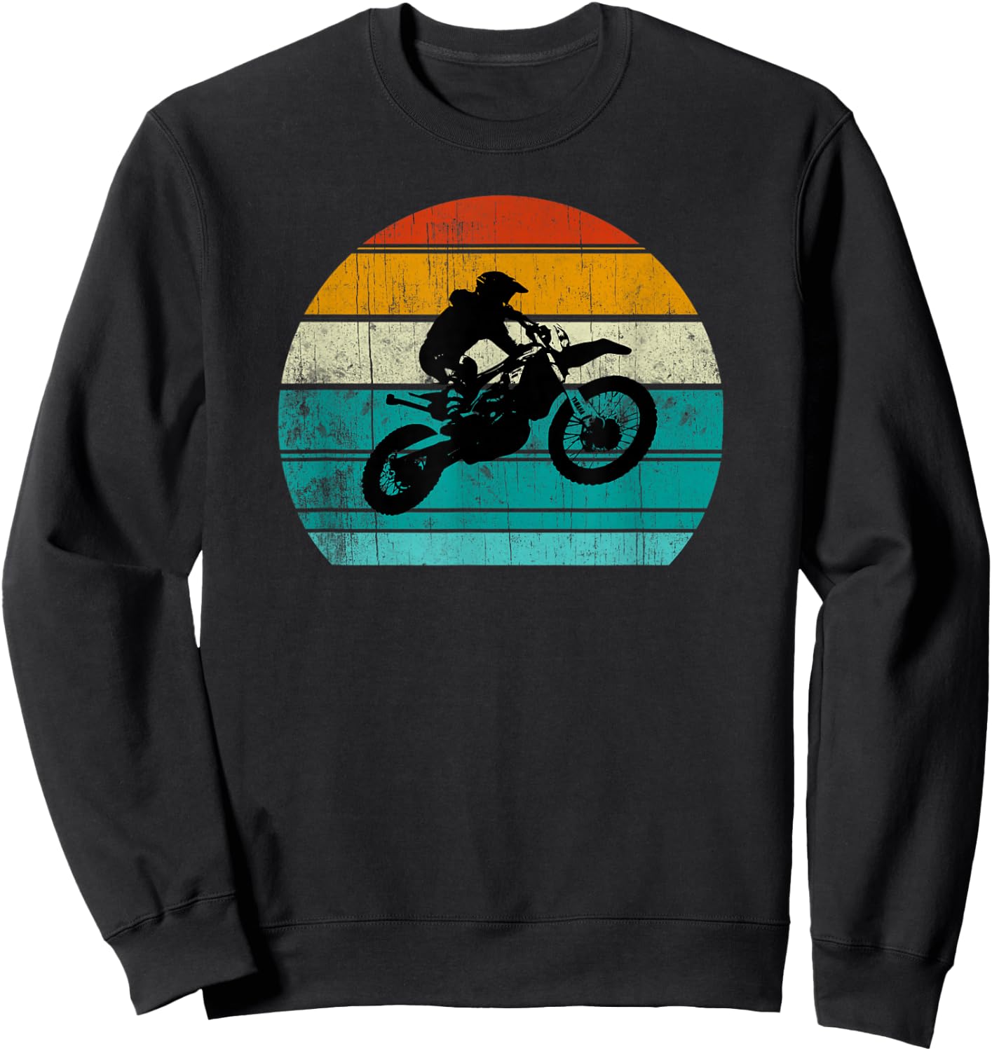 Dirt Bike Motocross Motorcycle Vintage Retro Boys Men Sweatshirt - Sweatshirt | Black