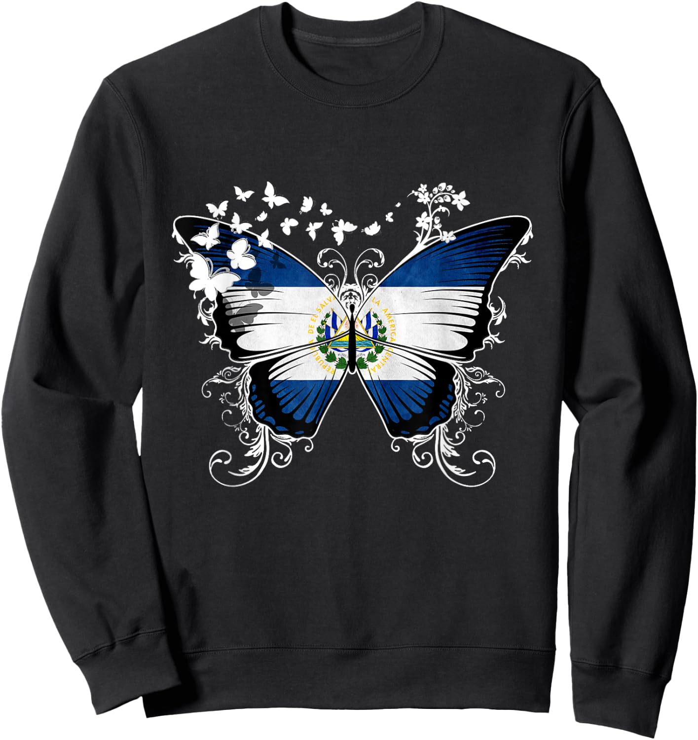 El Salvador Flag Salvadoran Sweatshirt - Sweatshirt | Black