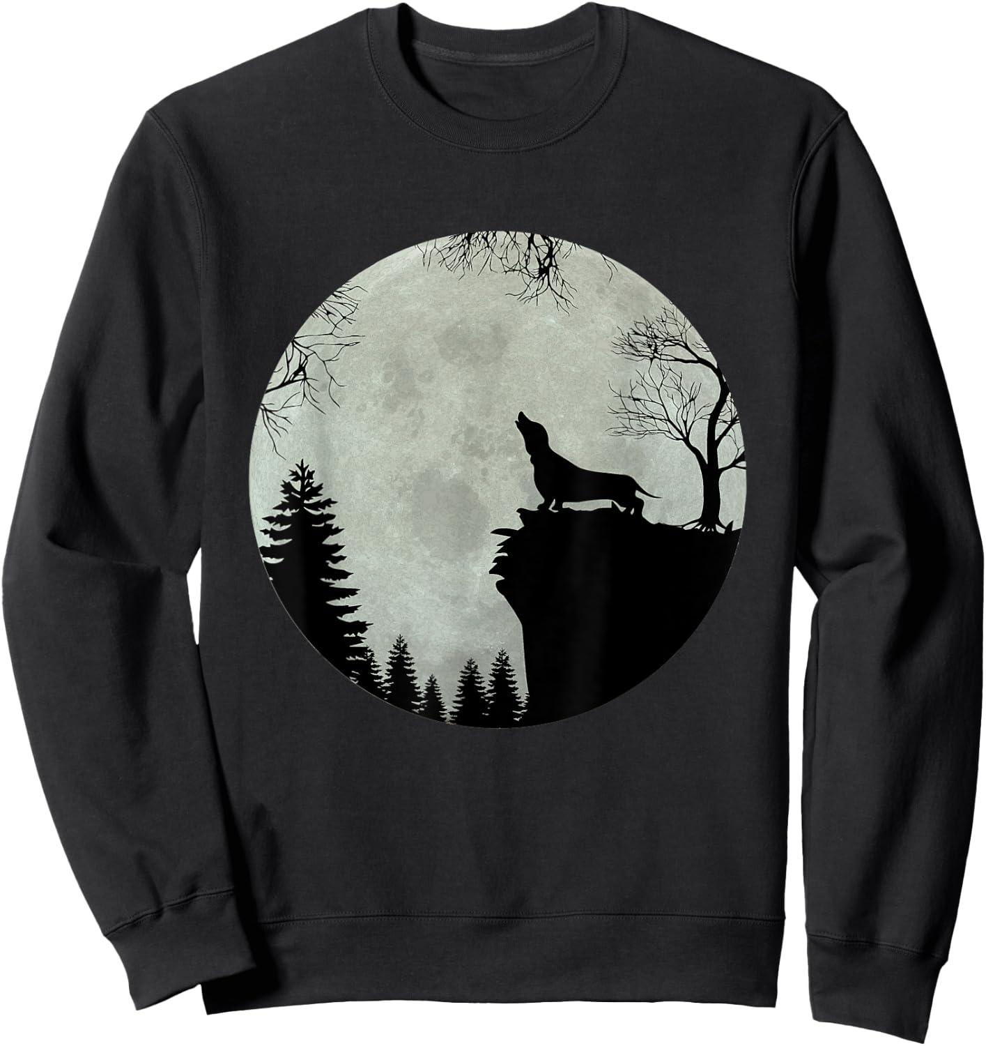 Dachshund Teckel Doxie Wiener Dog yowl yelp at full moon Women Kids Sweatshirt - Sweatshirt | Black
