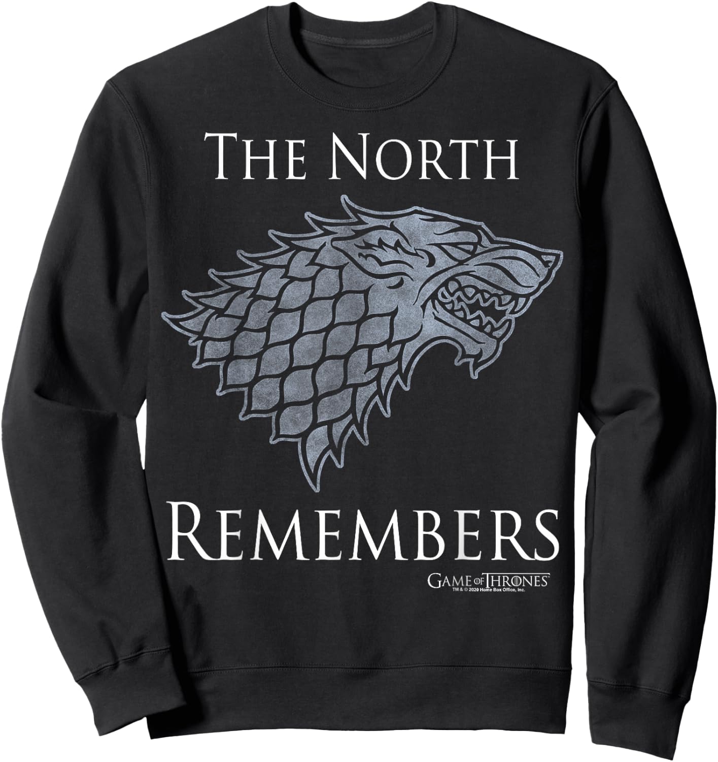 Game Of Thrones House Stark The North Remembers Direwolf Sweatshirt - Sweatshirt | Black
