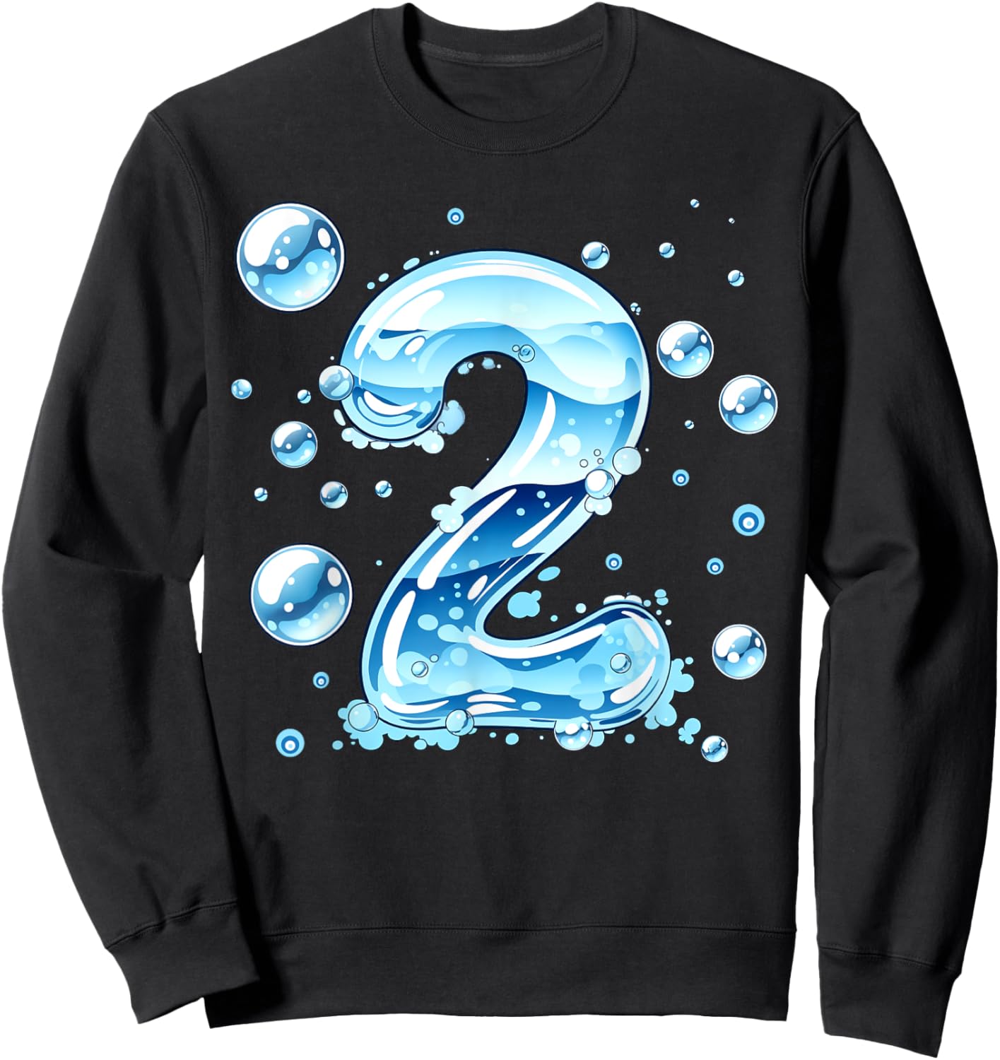 Kids 2nd Birthday Bubble Themed Birthday Party Sweatshirt - Sweatshirt | Black