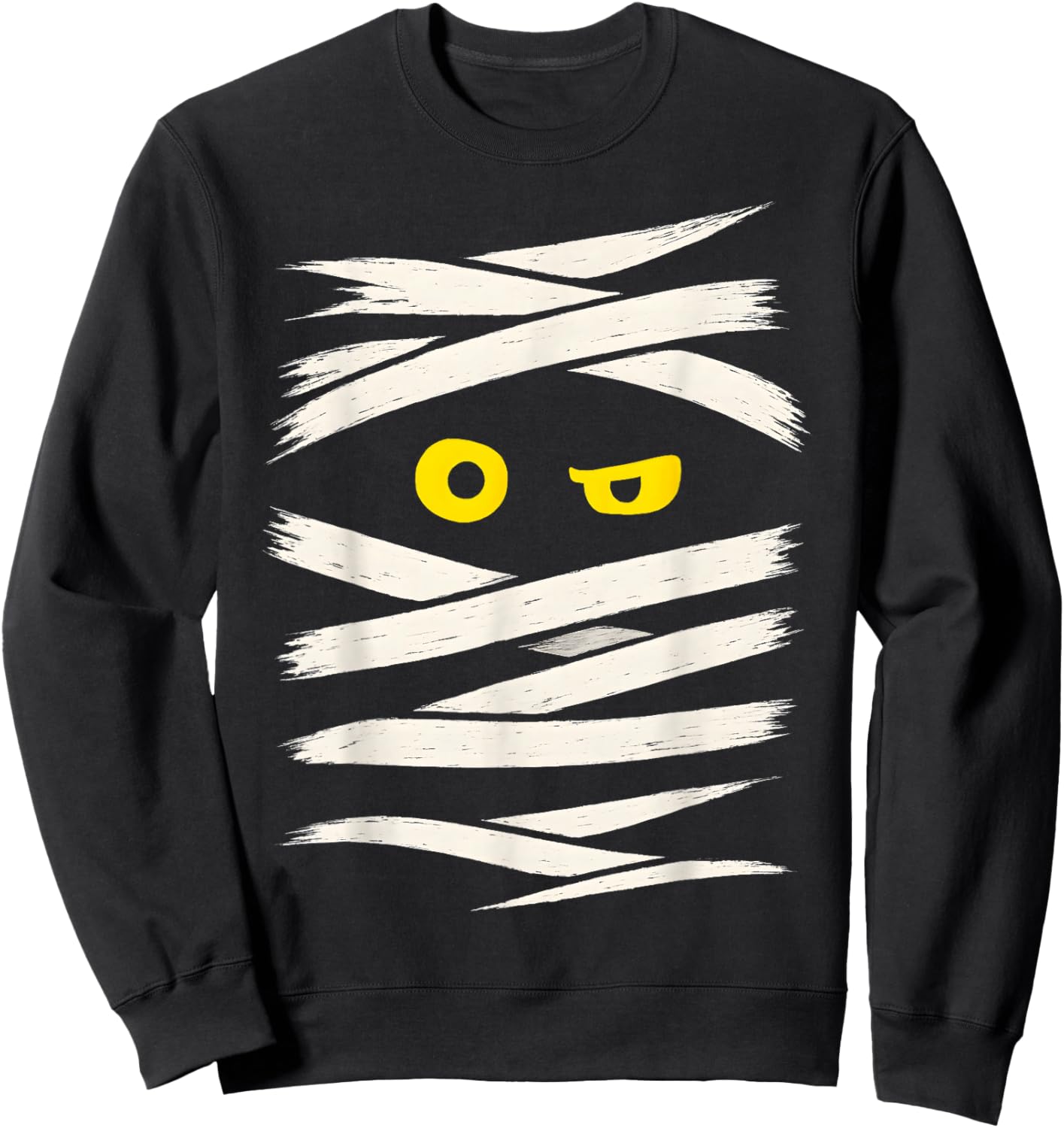 Mummy Wrap Eyes Costume Funny Scary Spooky Halloween Sweatshirt - Sweatshirt | Black