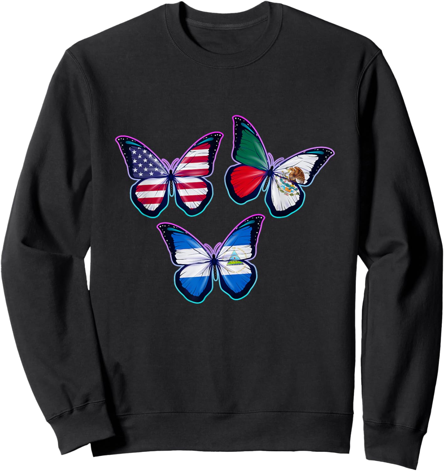 Multiculti Heritage. Mexico, Nicaragua and the USA Sweatshirt - Sweatshirt | Black