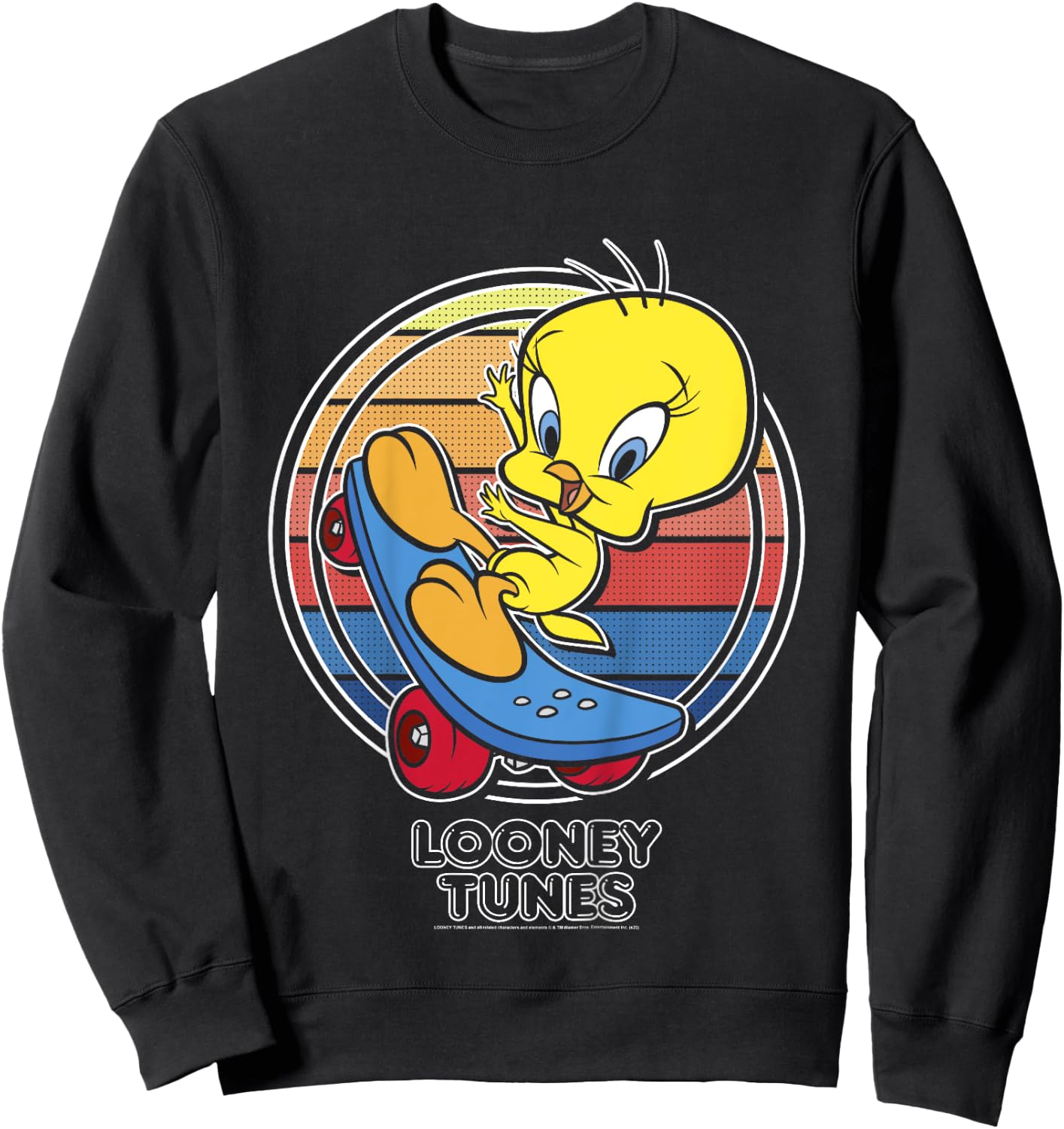 Kids Looney Tunes Tweety Bird Skate Portrait Sweatshirt - Sweatshirt | Black