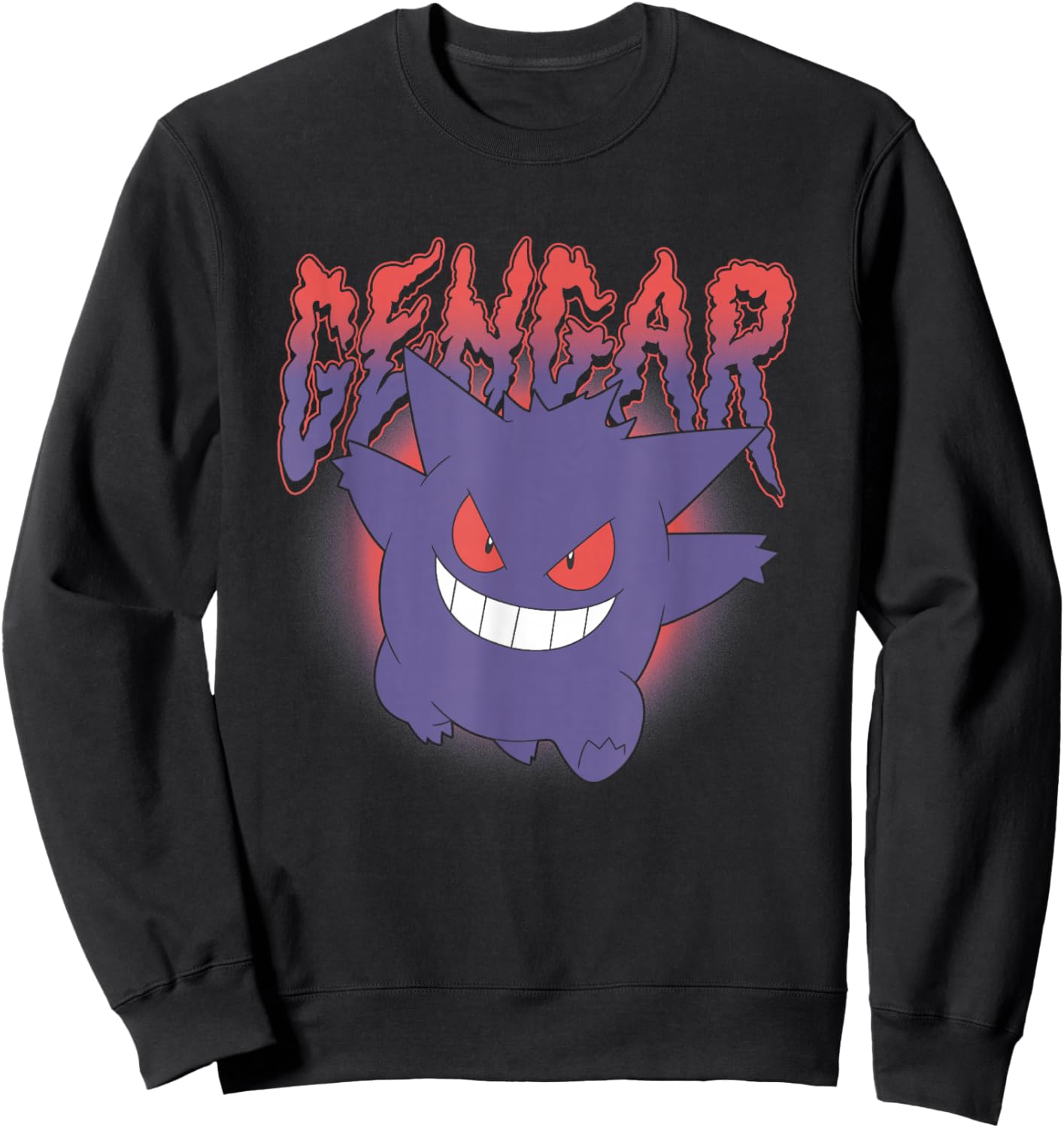 Pokémon Gengar Running Creepy Logo Sweatshirt - Sweatshirt | Black