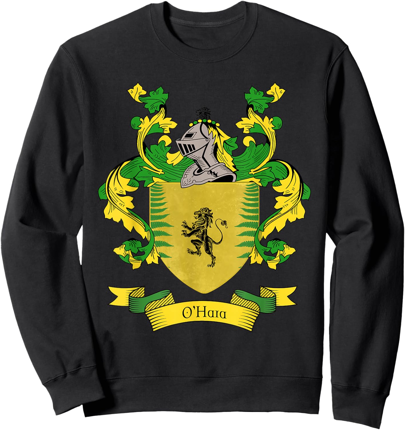 O'Hara Coat of Arms | O'Hara Surname Family Crest Sweatshirt - Sweatshirt | Black