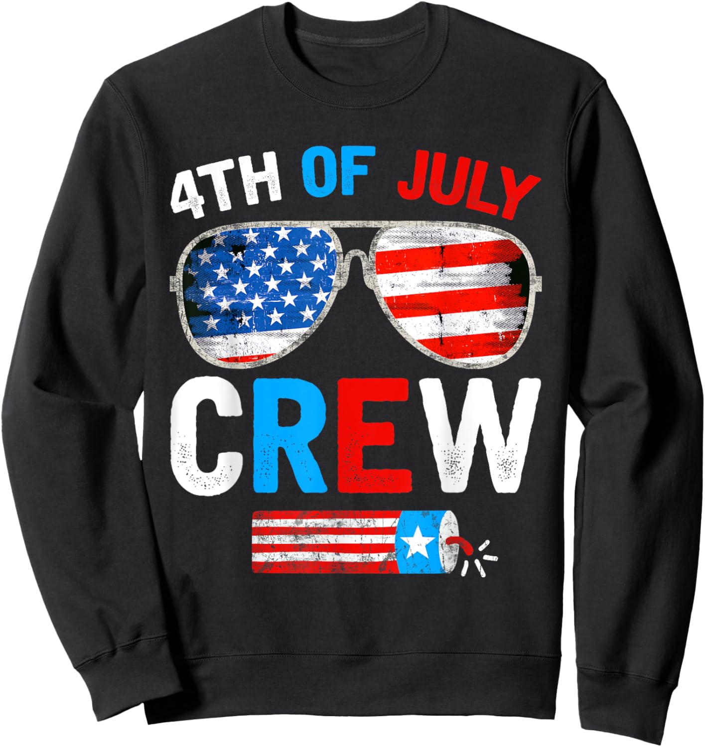 4th of July Crew Matching Family Outfits Men Women Kids Fun Sweatshirt - Sweatshirt | Black