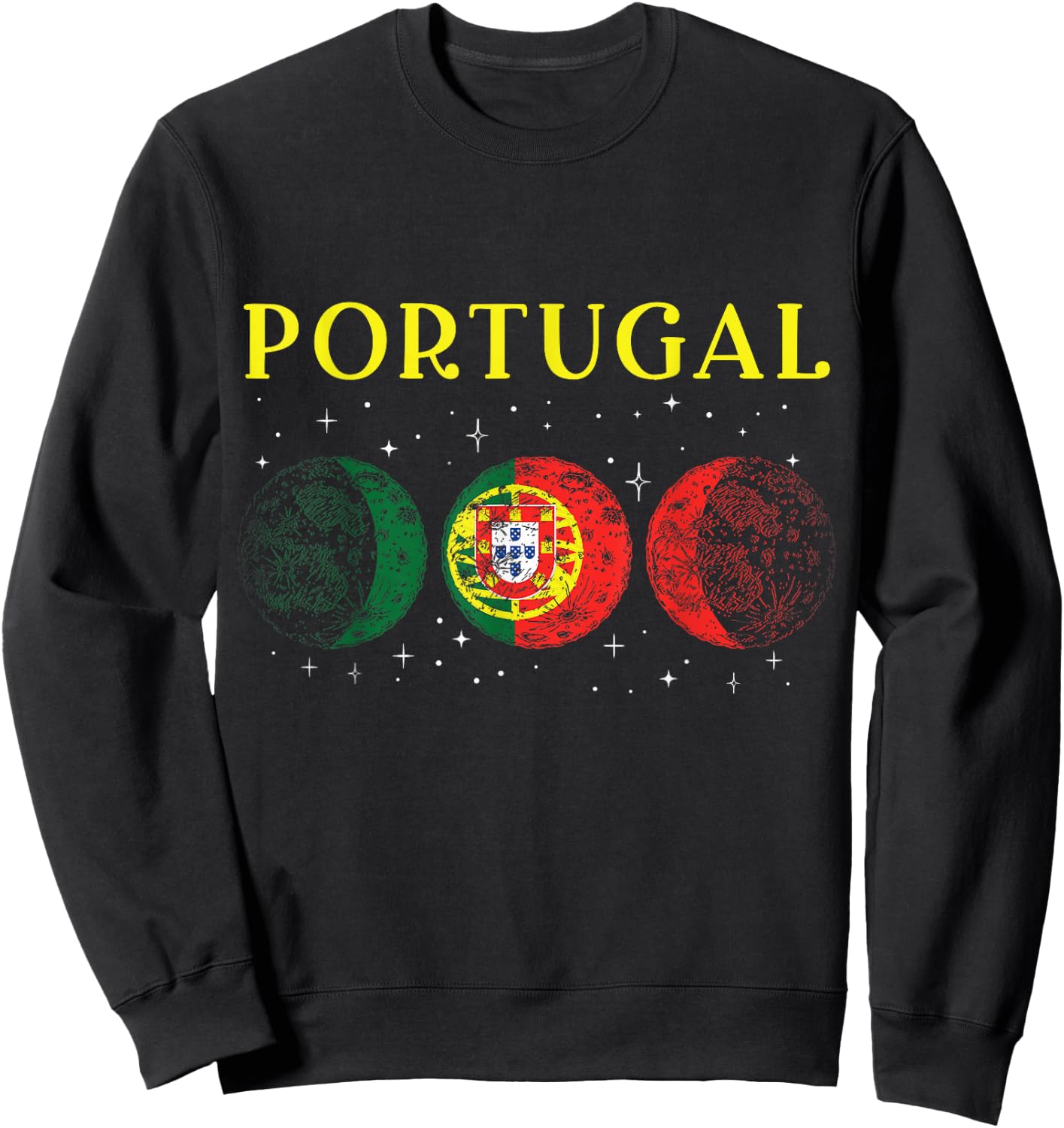 Proud Portuguese Retro Portugal Flag Sweatshirt - Sweatshirt | Black