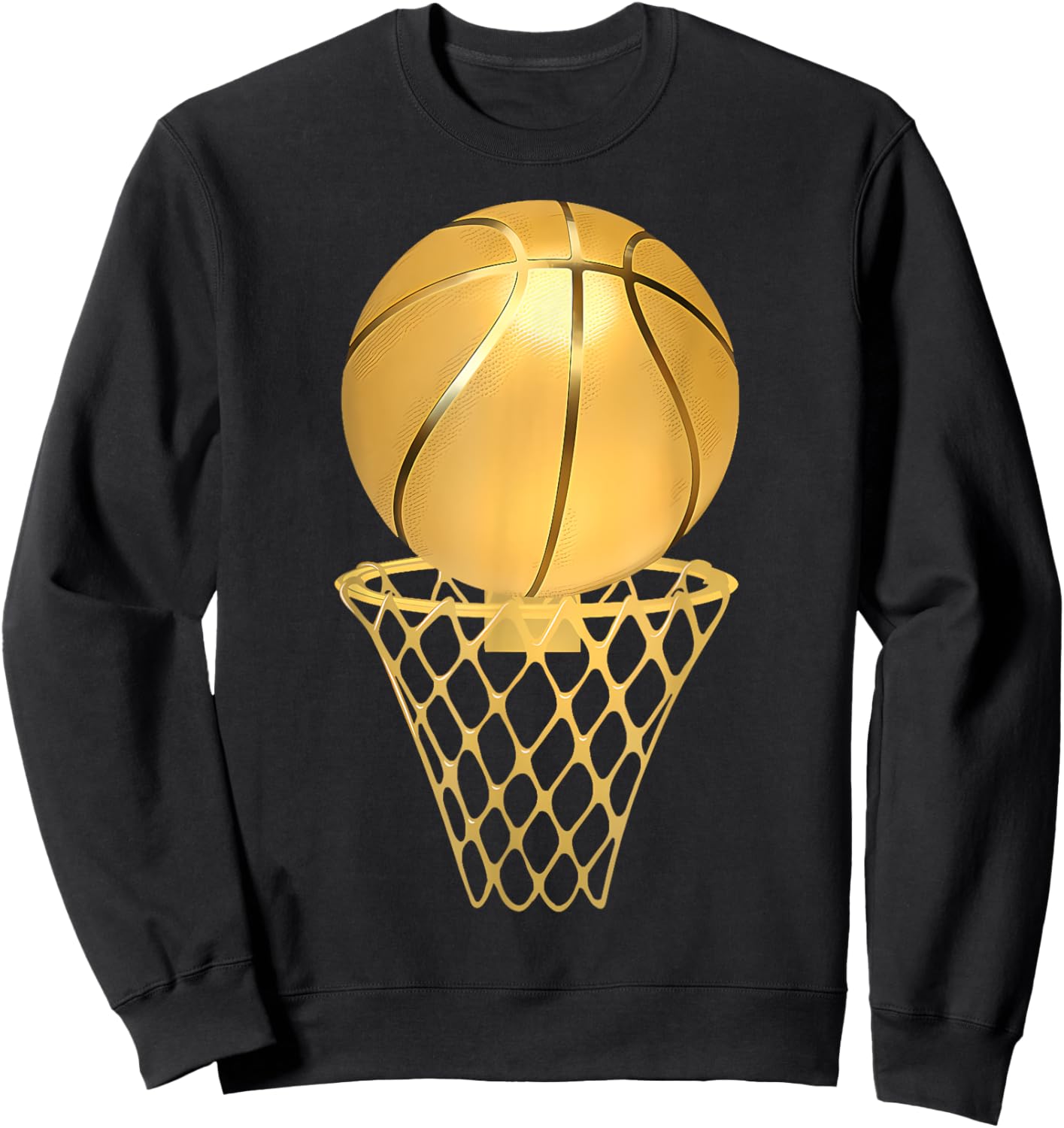 Basketball Player Trophy Game Coach Sports Lover Gold Sweatshirt - Sweatshirt | Black