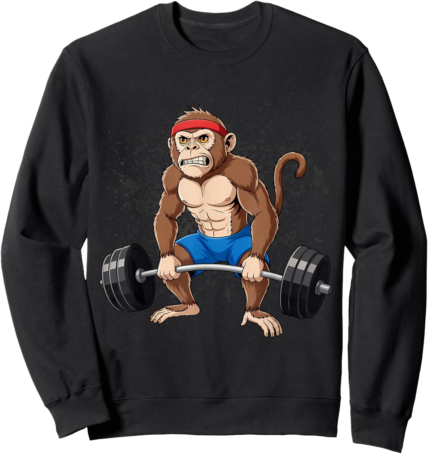 Monkey Weightlifting Powerlifting Deadlift Fitness Sweatshirt - Sweatshirt | Black