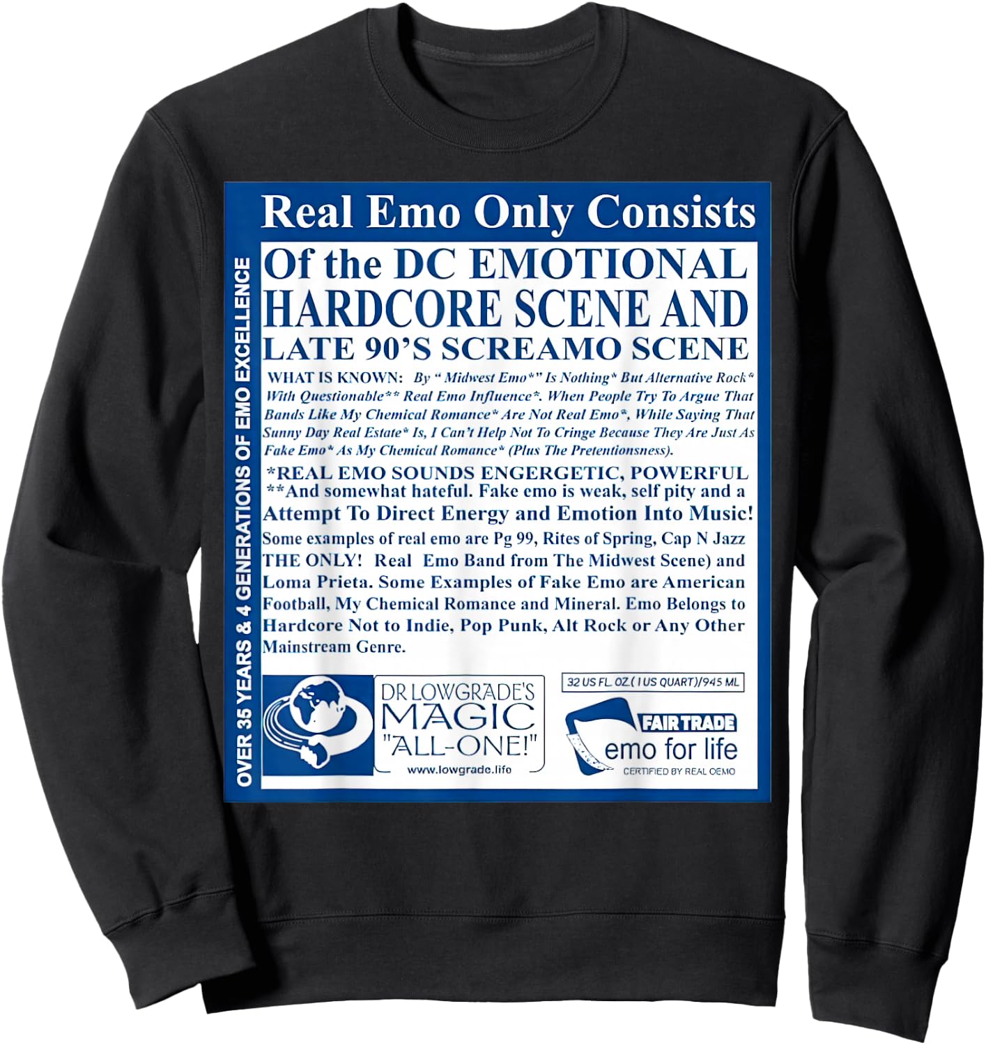 Real Emo Only Consists Sweatshirt - Sweatshirt | Black