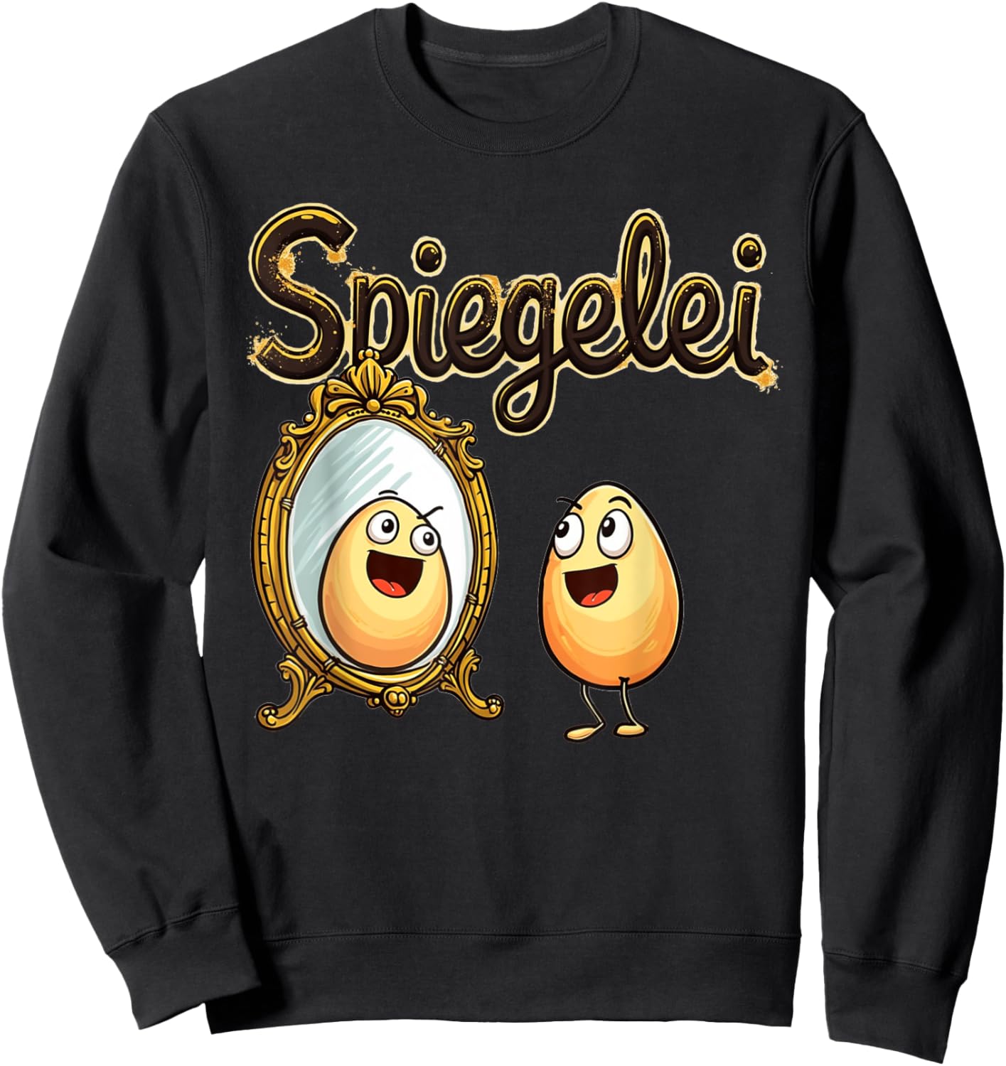 Spiegelei | Lustiger Wortwitz Ei im Spiegel = Spiegelei Sweatshirt - Sweatshirt | Black