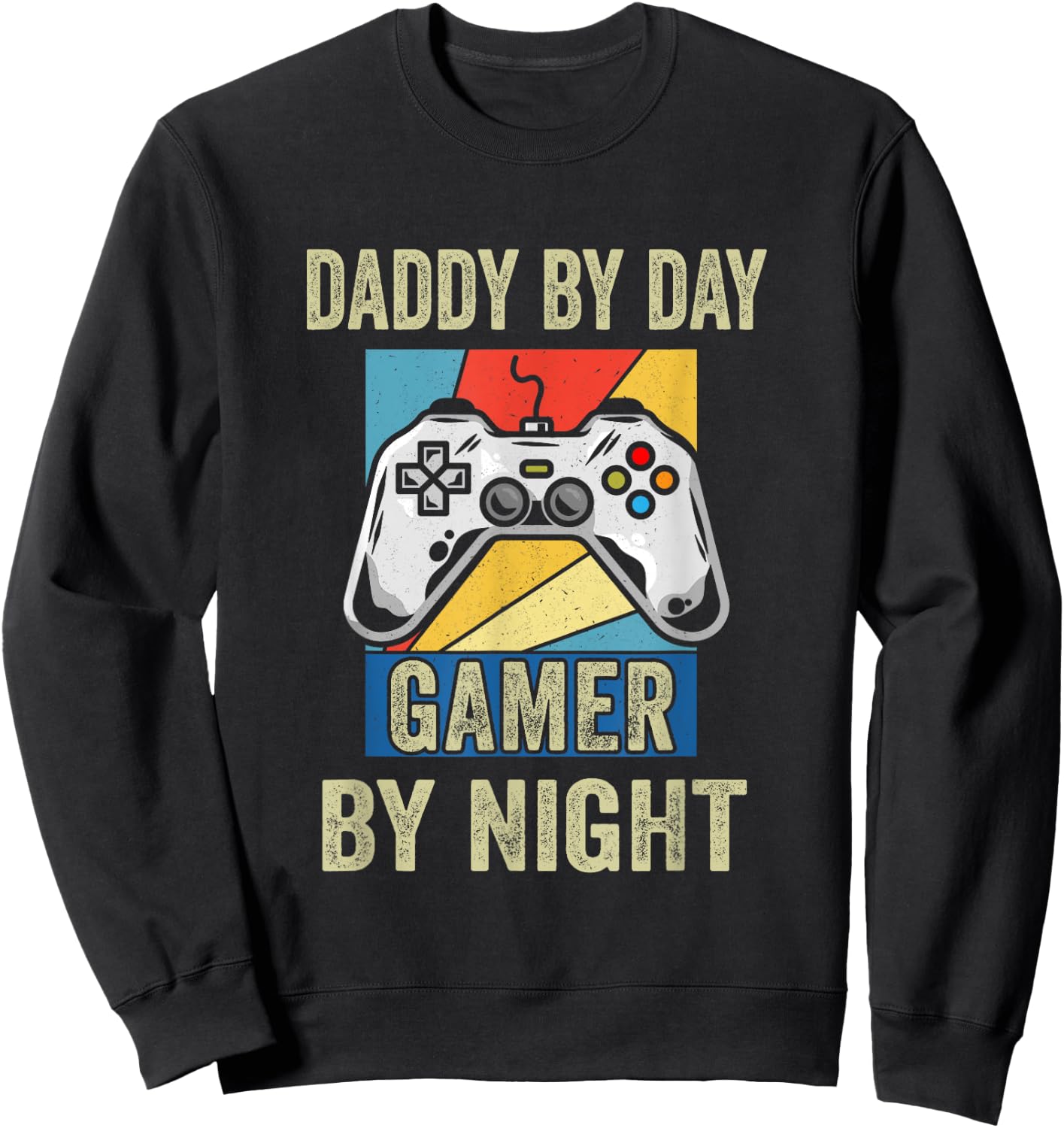 Dad By Day Gamer By Night Funny Gift Sweatshirt - Sweatshirt | Black