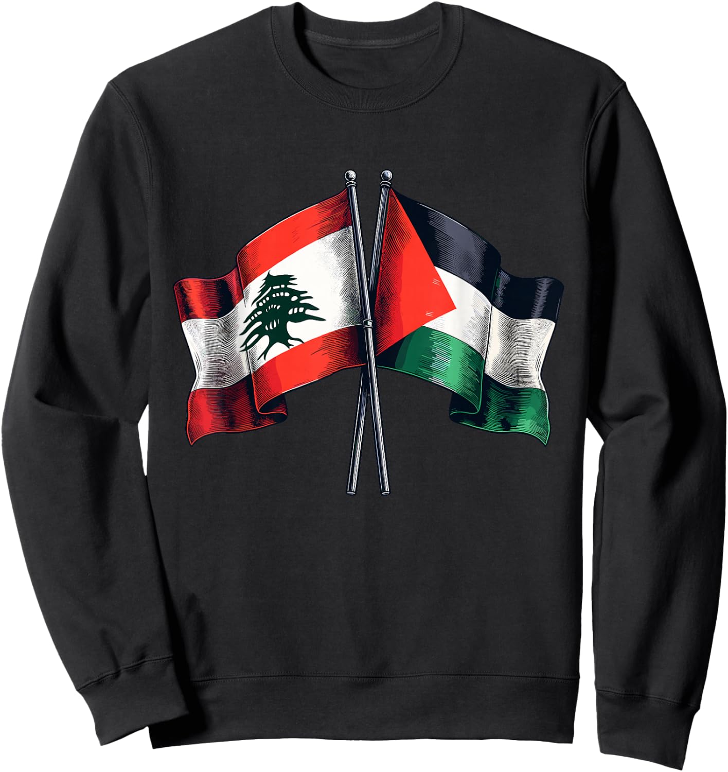 Lebanon Palestine Sweatshirt - Sweatshirt | Black