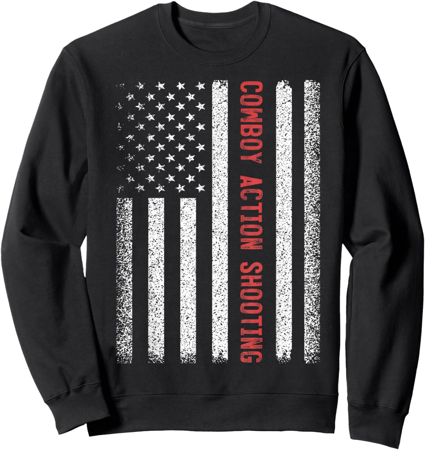 Cowboy Action Shooting American Flag 4th of July Sweatshirt - Sweatshirt | Black