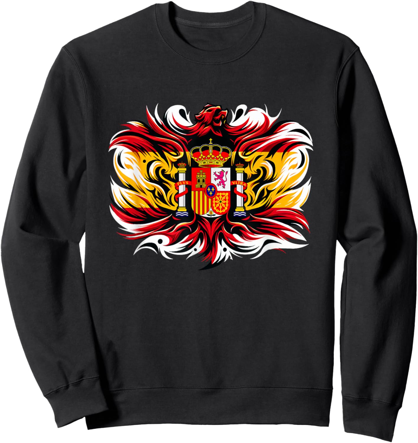 Spanish Banner Fan Spain Flag Retro Art Eagle Sweatshirt - Sweatshirt | Black