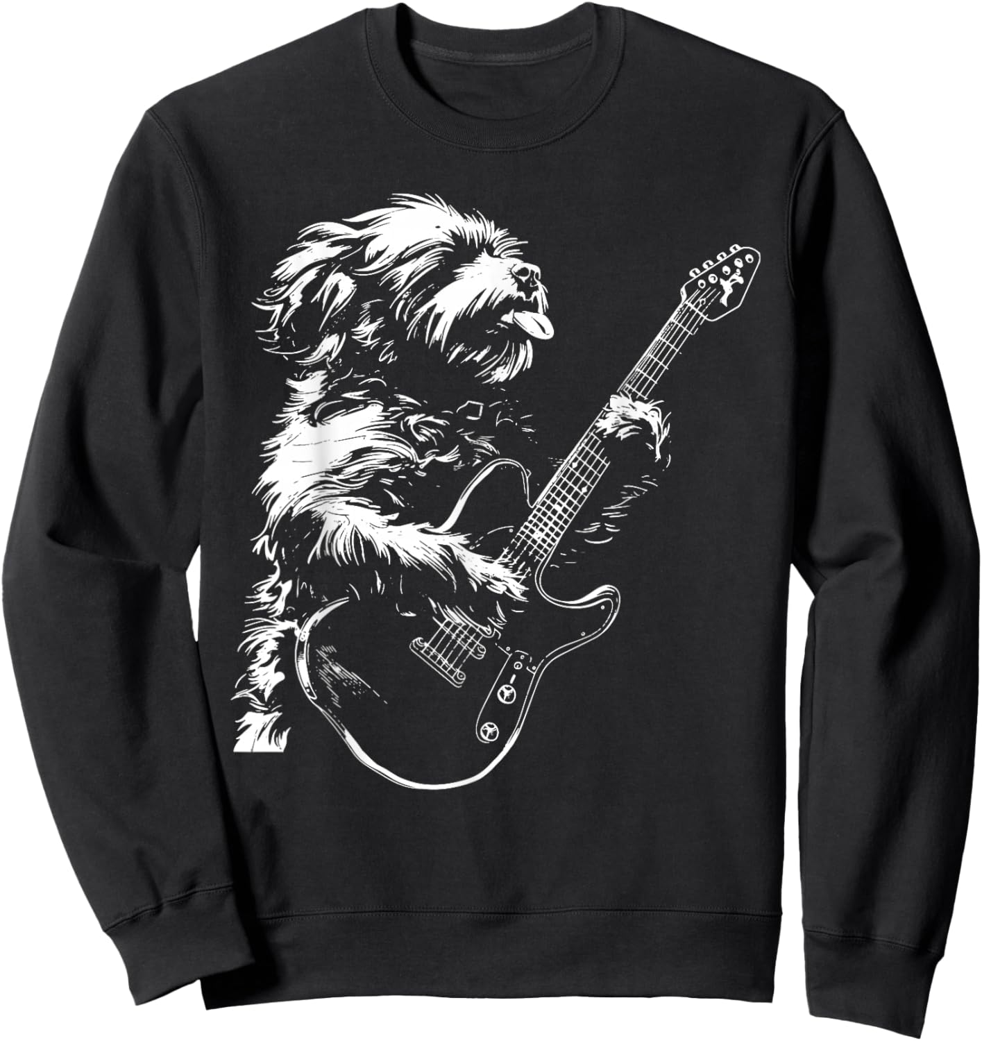 Dog Guitarist Guitar - Cavapoo Dad Mom Men Women Sweatshirt - Sweatshirt | Black