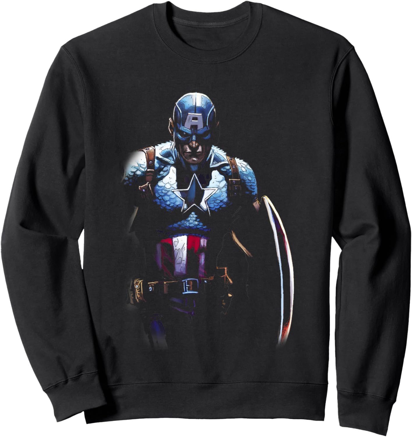 Marvel Comics Classic Captain America Dark Justice Poster Sweatshirt - Sweatshirt | Black