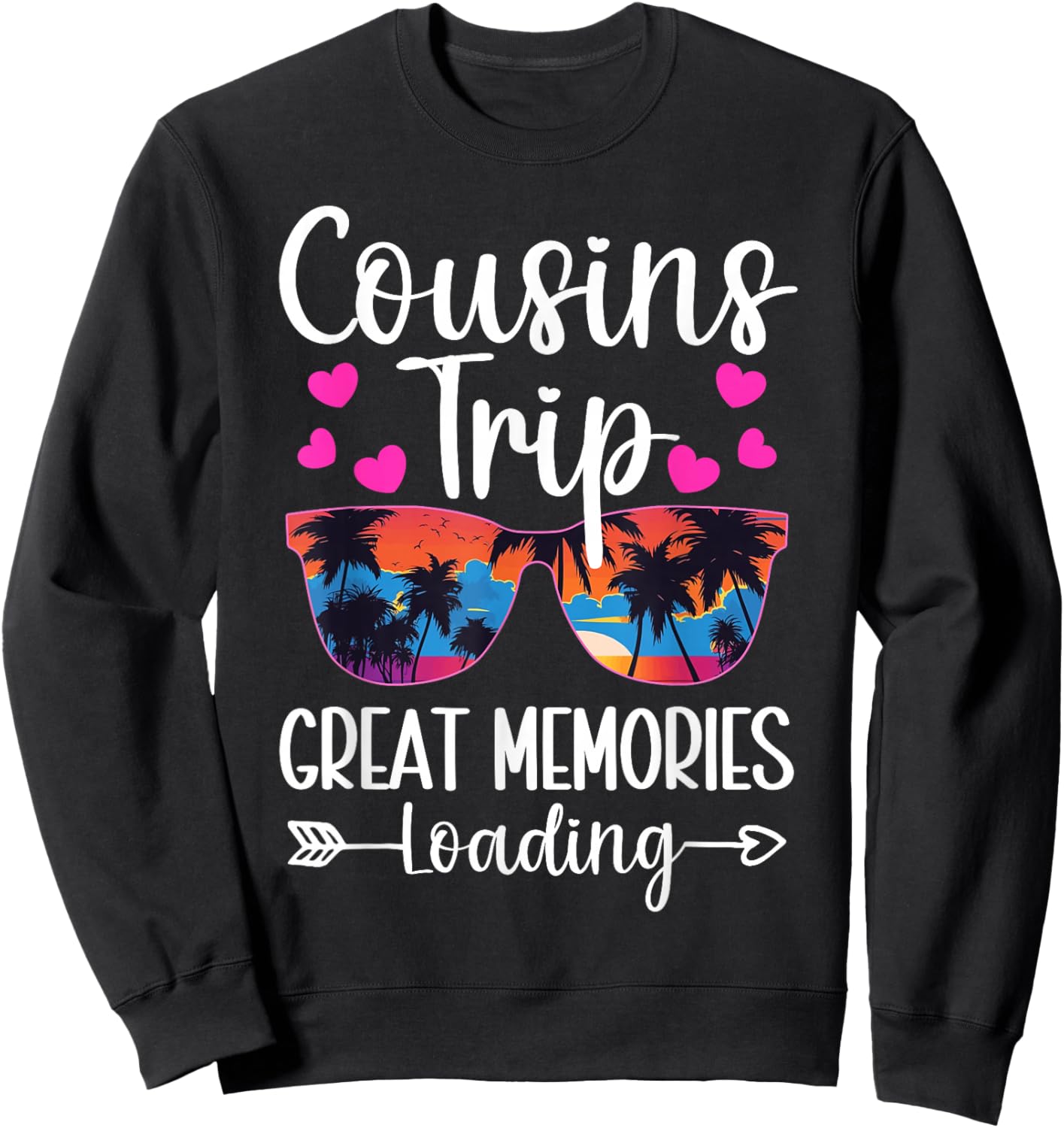 Kids Cousin Cruise Summer Vacation Memories Trip Cousin Crew Sweatshirt - Sweatshirt | Black