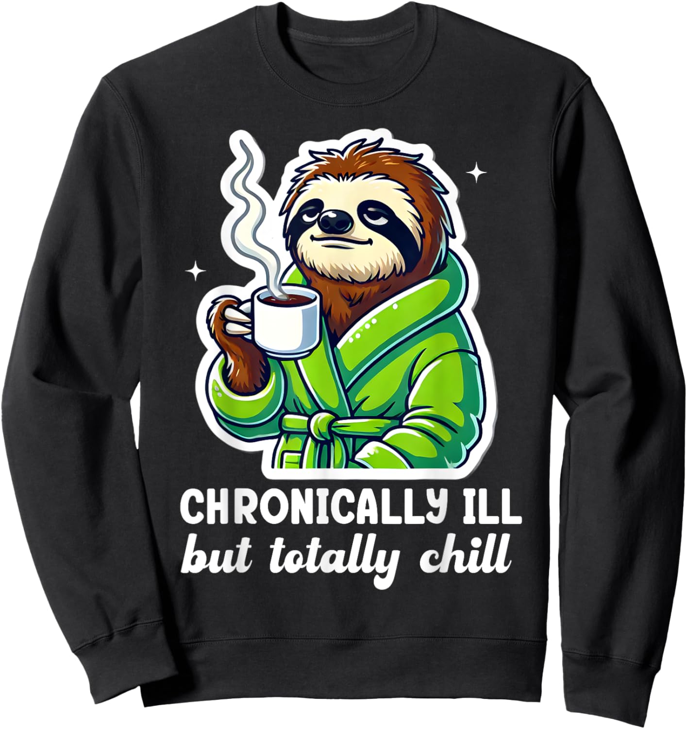 Gastroparesis Sloth Chronic Illness Stomach Chronically Ill Sweatshirt - Sweatshirt | Black