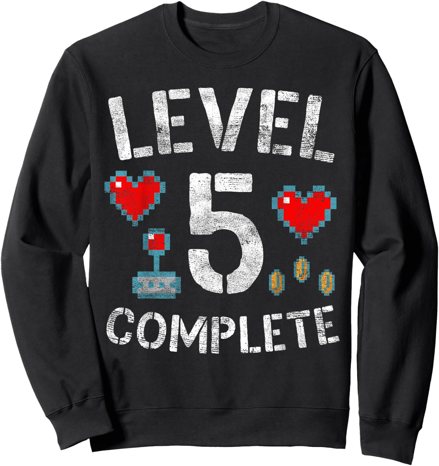 Level 5 Complete 5th Wedding Anniversary Video Gamer Sweatshirt - Sweatshirt | Black