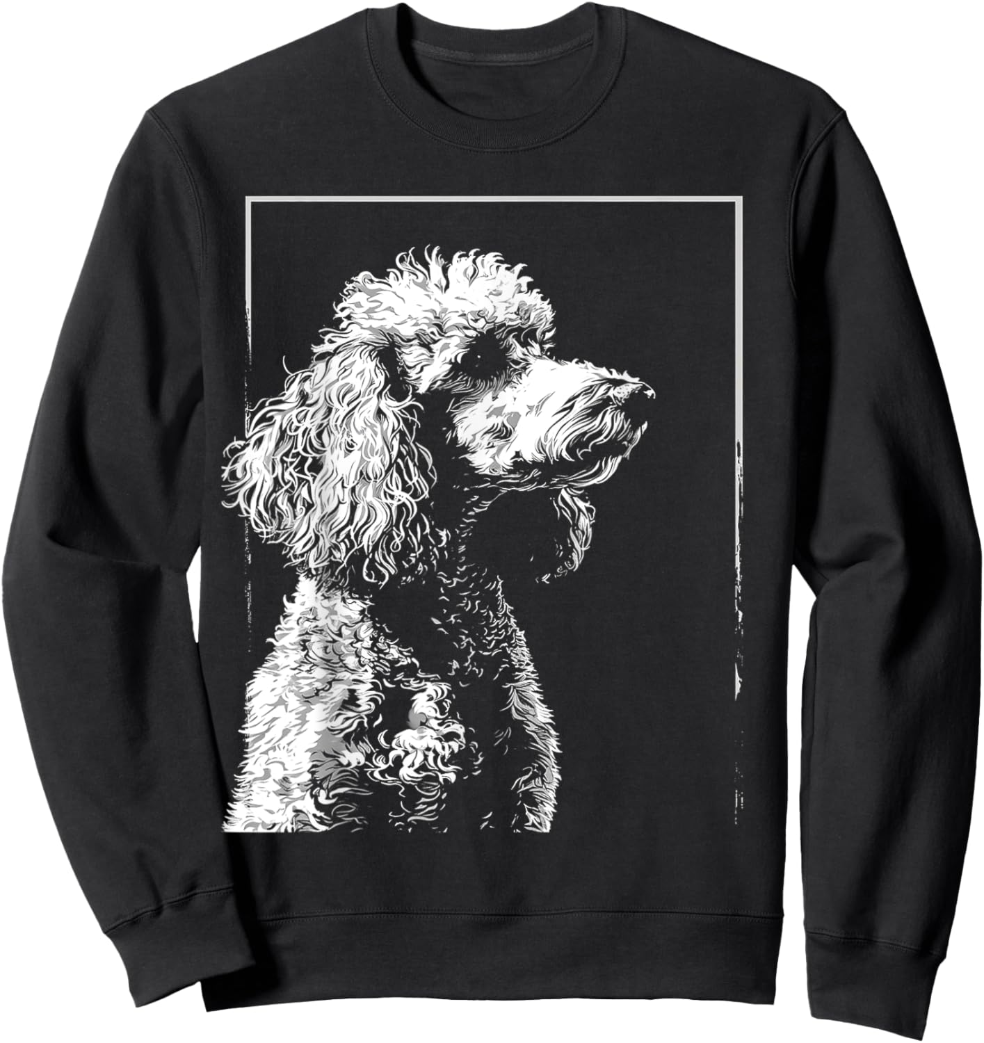 Poodle Motif Pet Art Dog Poodle Women Kids Sweatshirt - Sweatshirt | Black