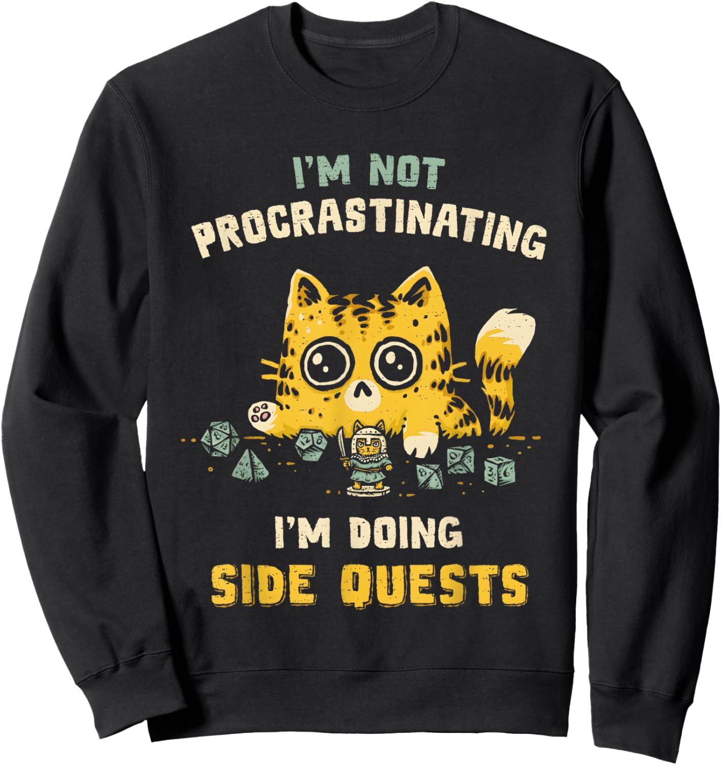 I’m Not Procrastinating I’m Doing Side Quests Cat Women Sweatshirt - Sweatshirt | Black