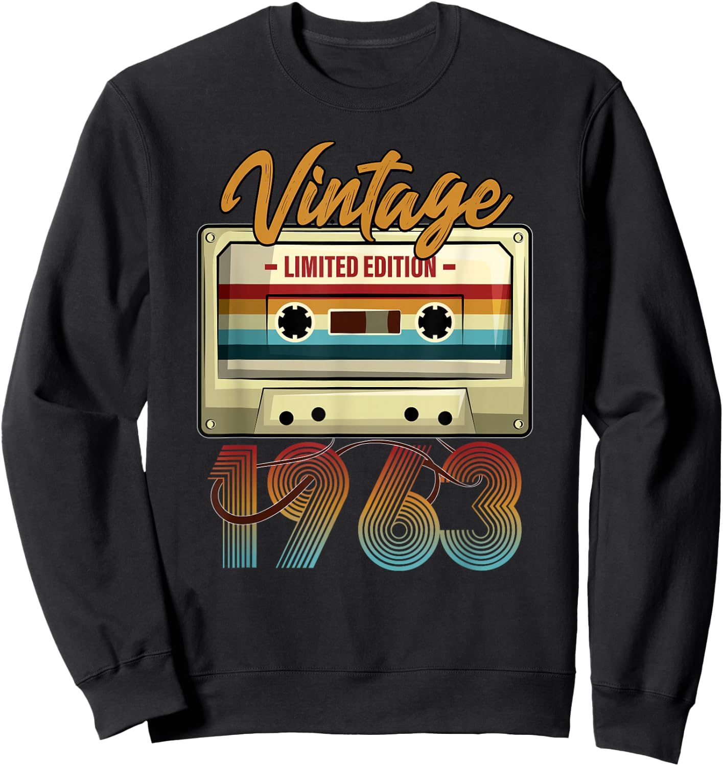 Vintage 1963 62nd birthday cassette tape women B-day Sweatshirt - Sweatshirt | Black