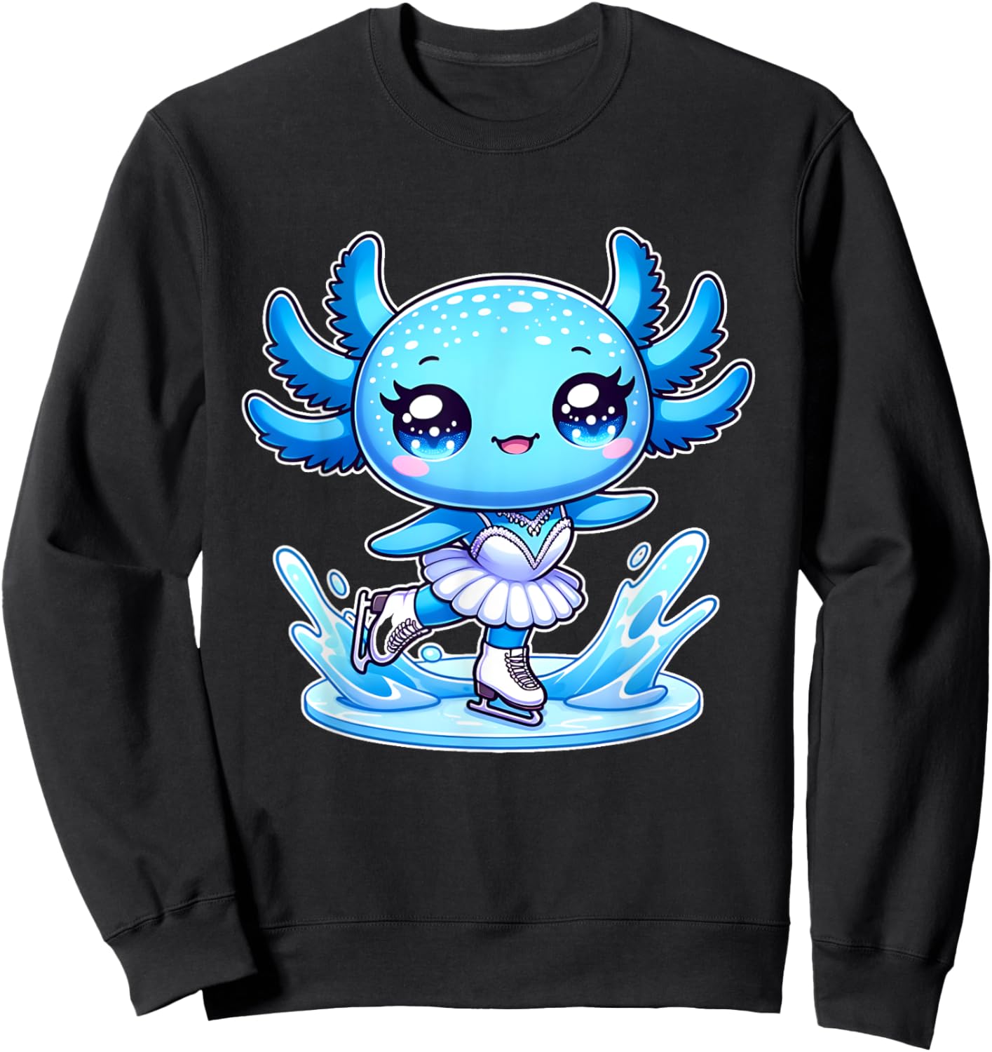 Funny ice skater Funny Axolotl Ice Skating Sweatshirt - Sweatshirt | Black