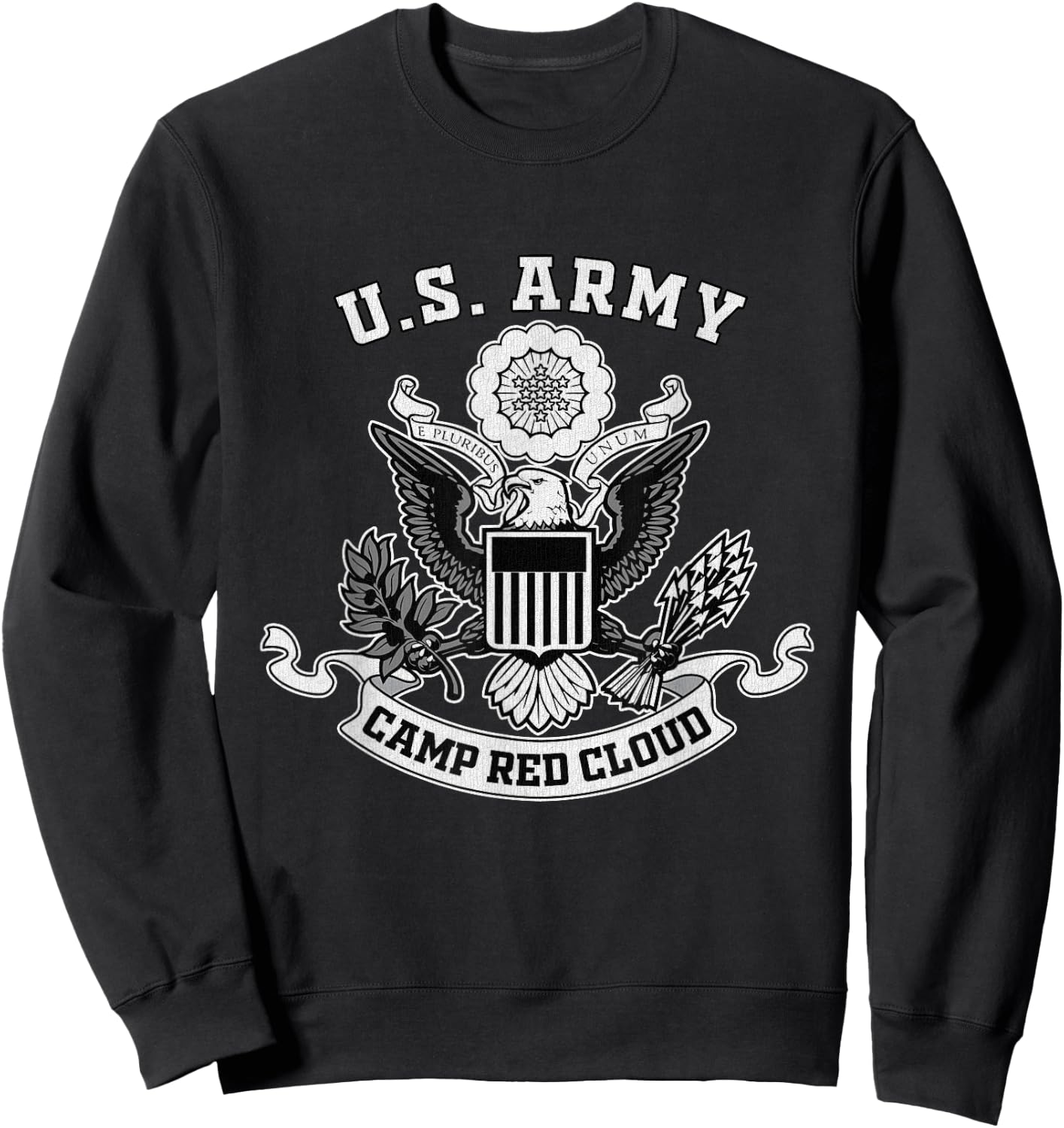 Camp Red Cloud South Korea Military Base Eagle Emblem Sweatshirt - Sweatshirt | Black