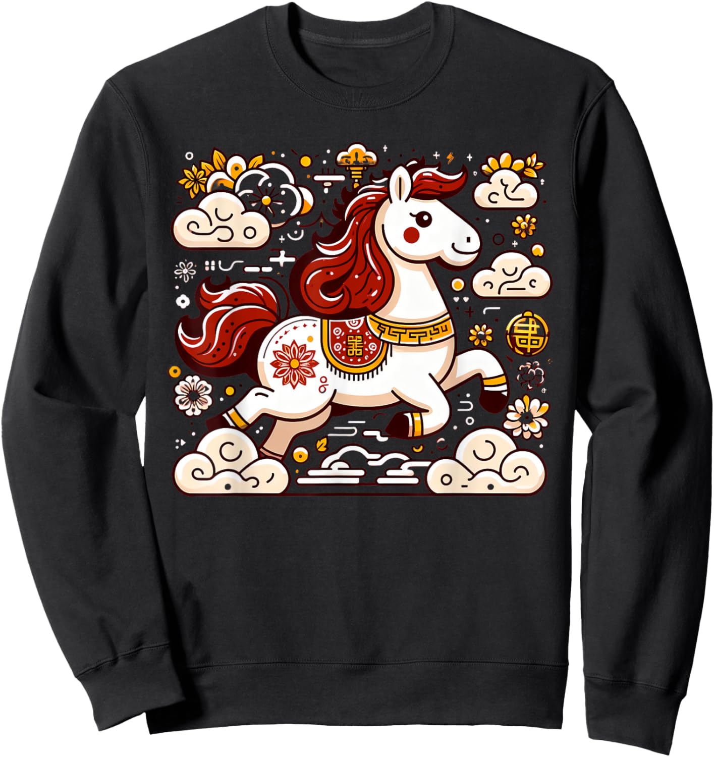 Chinese New Year of the Horse 2026 Lunar New Year Zodiac Sweatshirt - Sweatshirt | Black