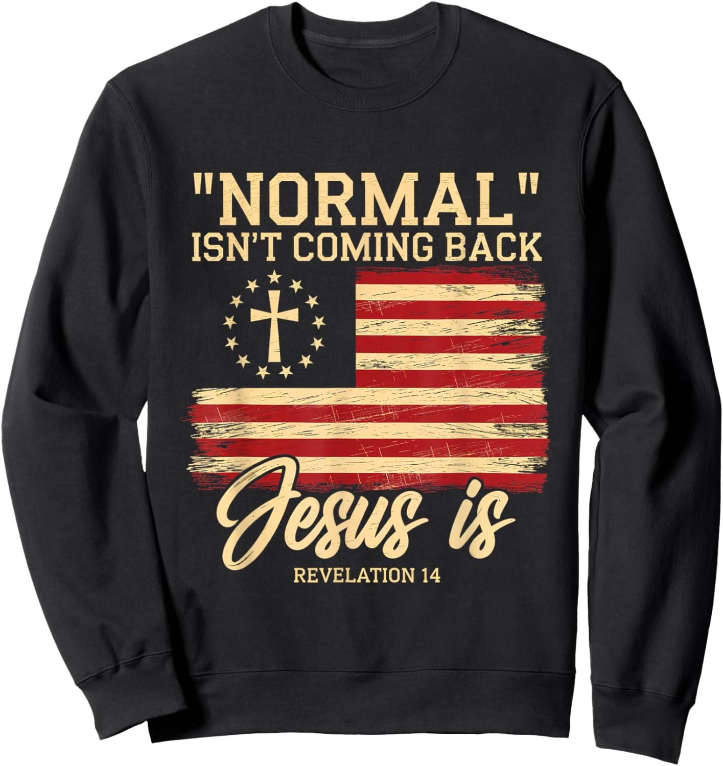 Normal Isn't Coming Back Jesus is Faith Belief Sweatshirt - Sweatshirt | Black
