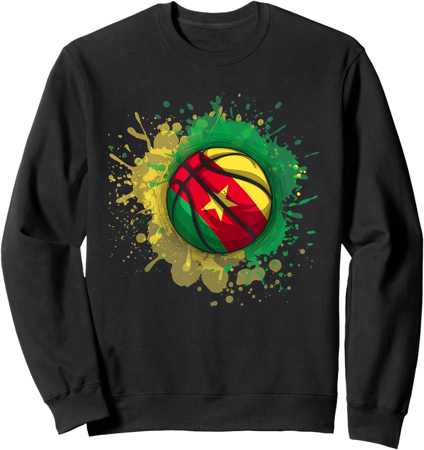 Basketball Flag Cameroon Sweatshirt - Sweatshirt | Black