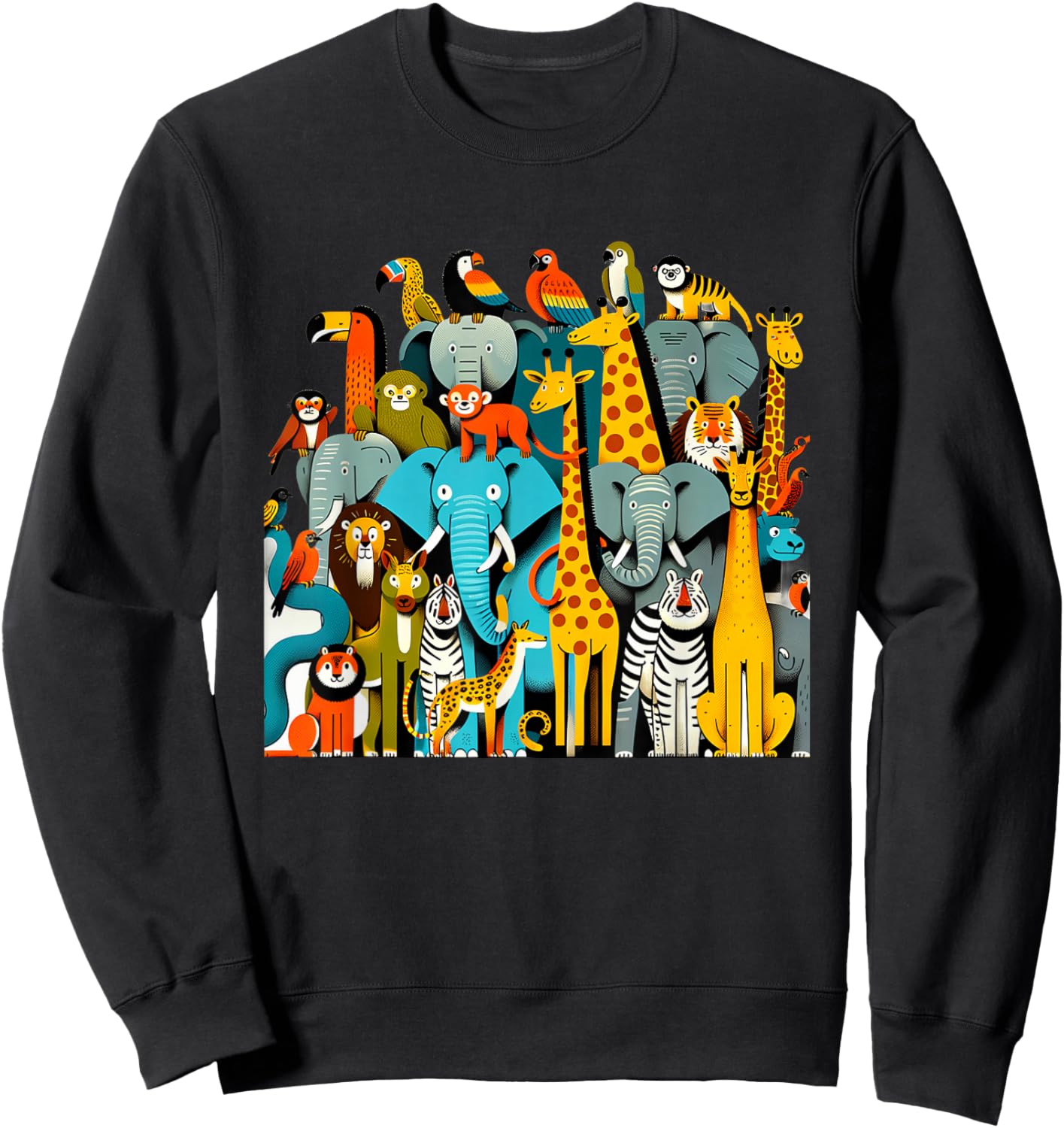 Jungle Jamboree Wildlife Birthday Safari Birthday 090CWU Sweatshirt - Sweatshirt | Black