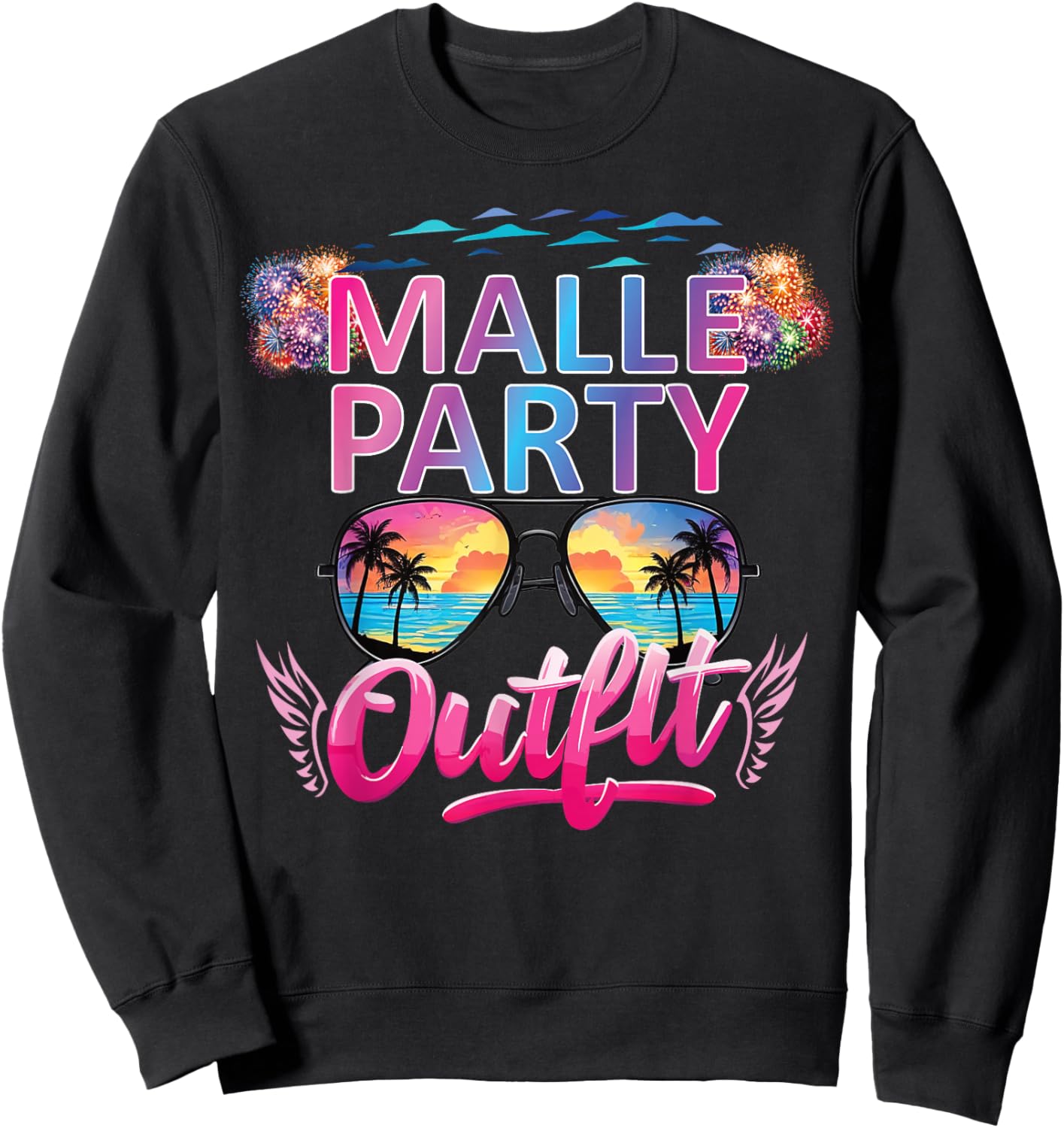 Malle Party Gruppenshirt Mallorca Outfit Damen Herren Party Sweatshirt - Sweatshirt | Black