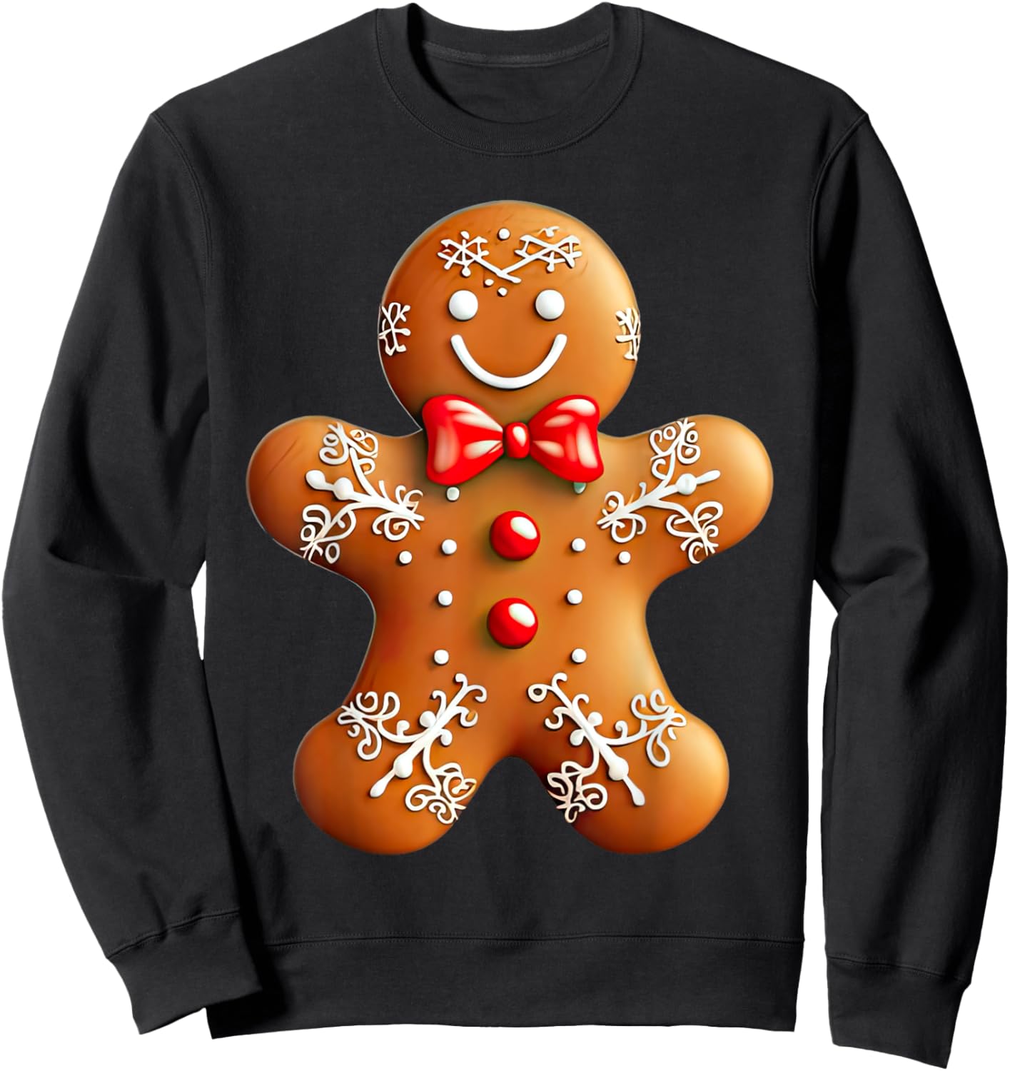 Gingerbread Man Christmas Cookie Baking Holiday Men Women Sweatshirt - Sweatshirt | Black