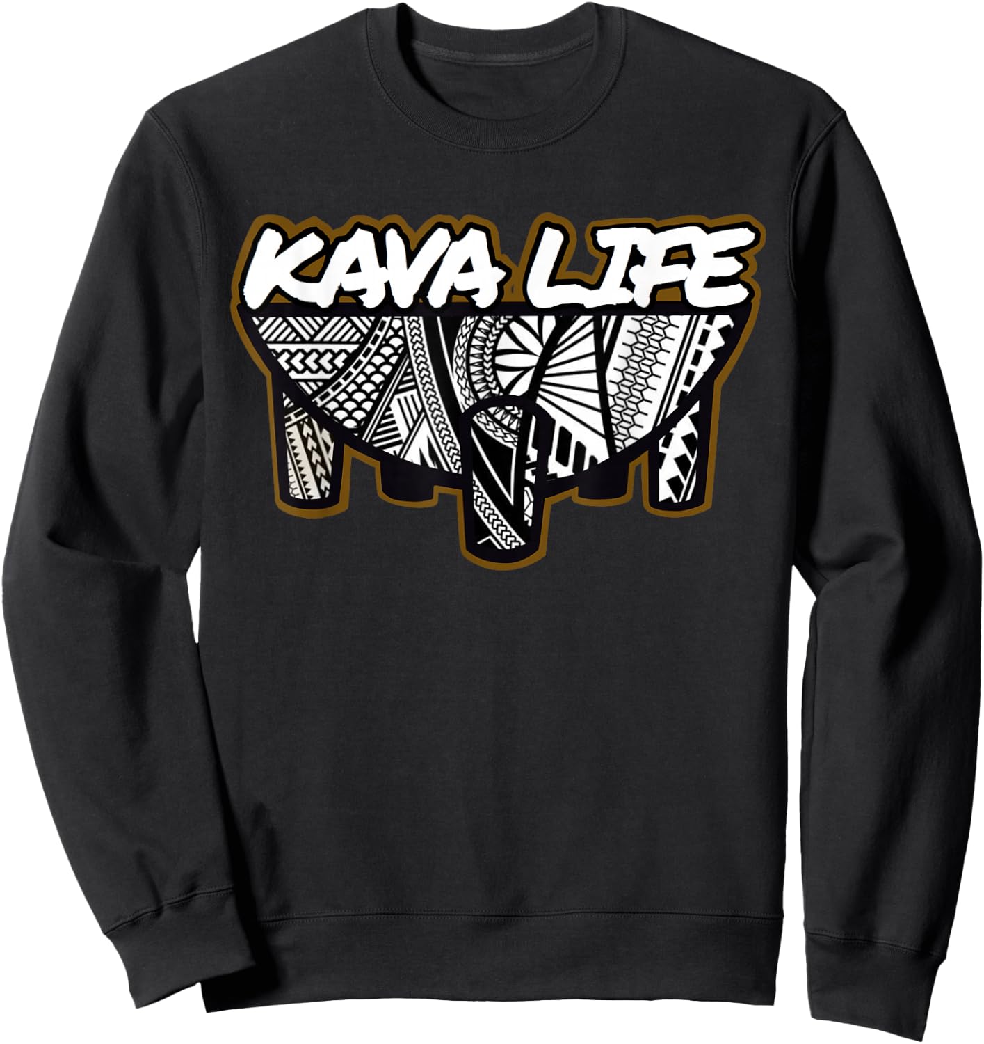 Polynesian Island Root Kava Life shirt Sweatshirt - Sweatshirt | Black