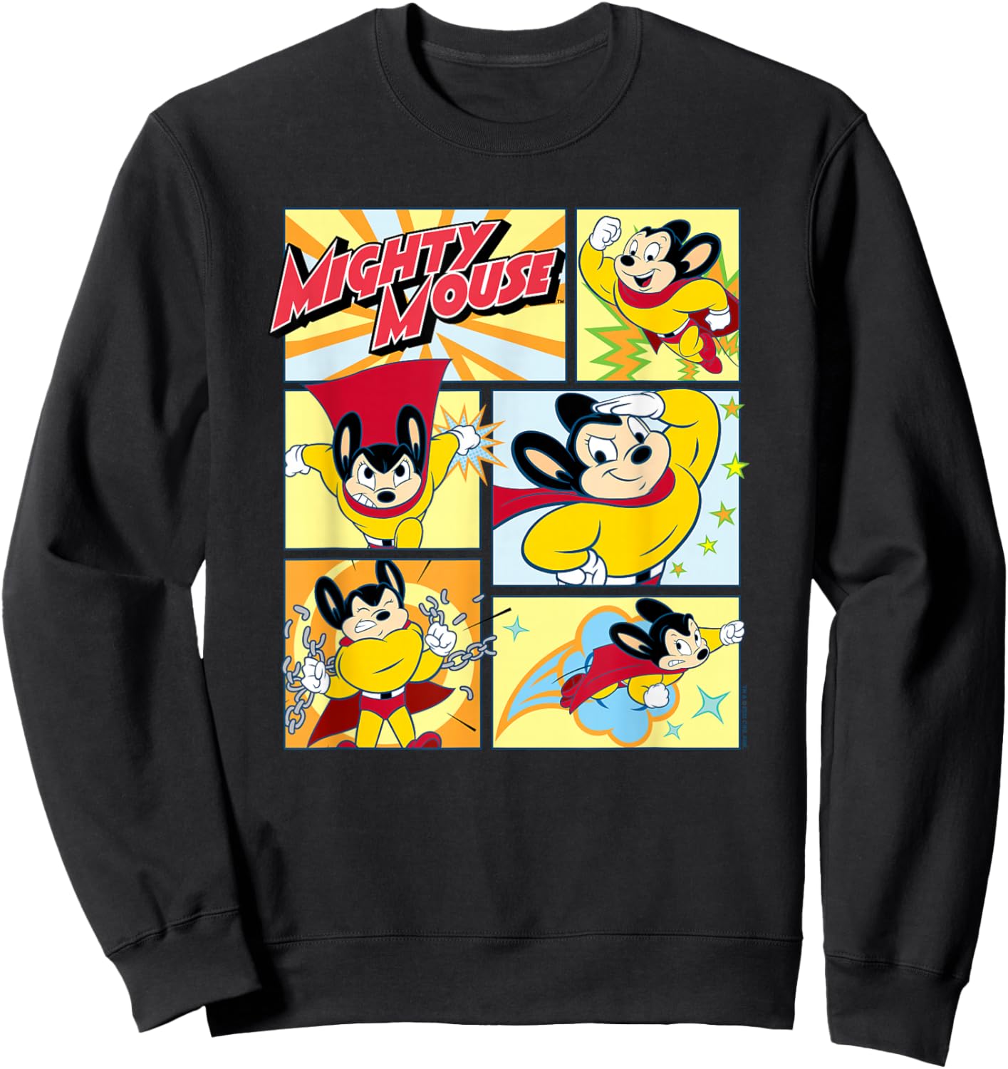 Mighty Mouse - Mighty Mouse Grid Sweatshirt - Sweatshirt | Black
