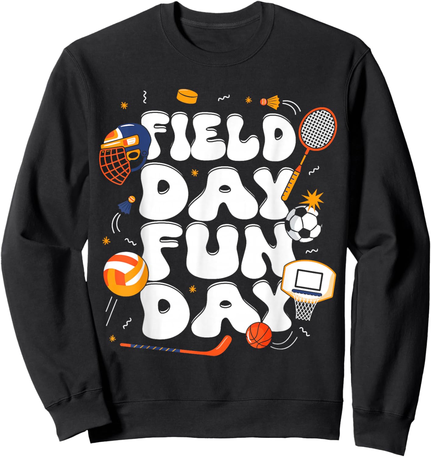 Groovy Field Day Sport Teacher Sweatshirt - Sweatshirt | Black
