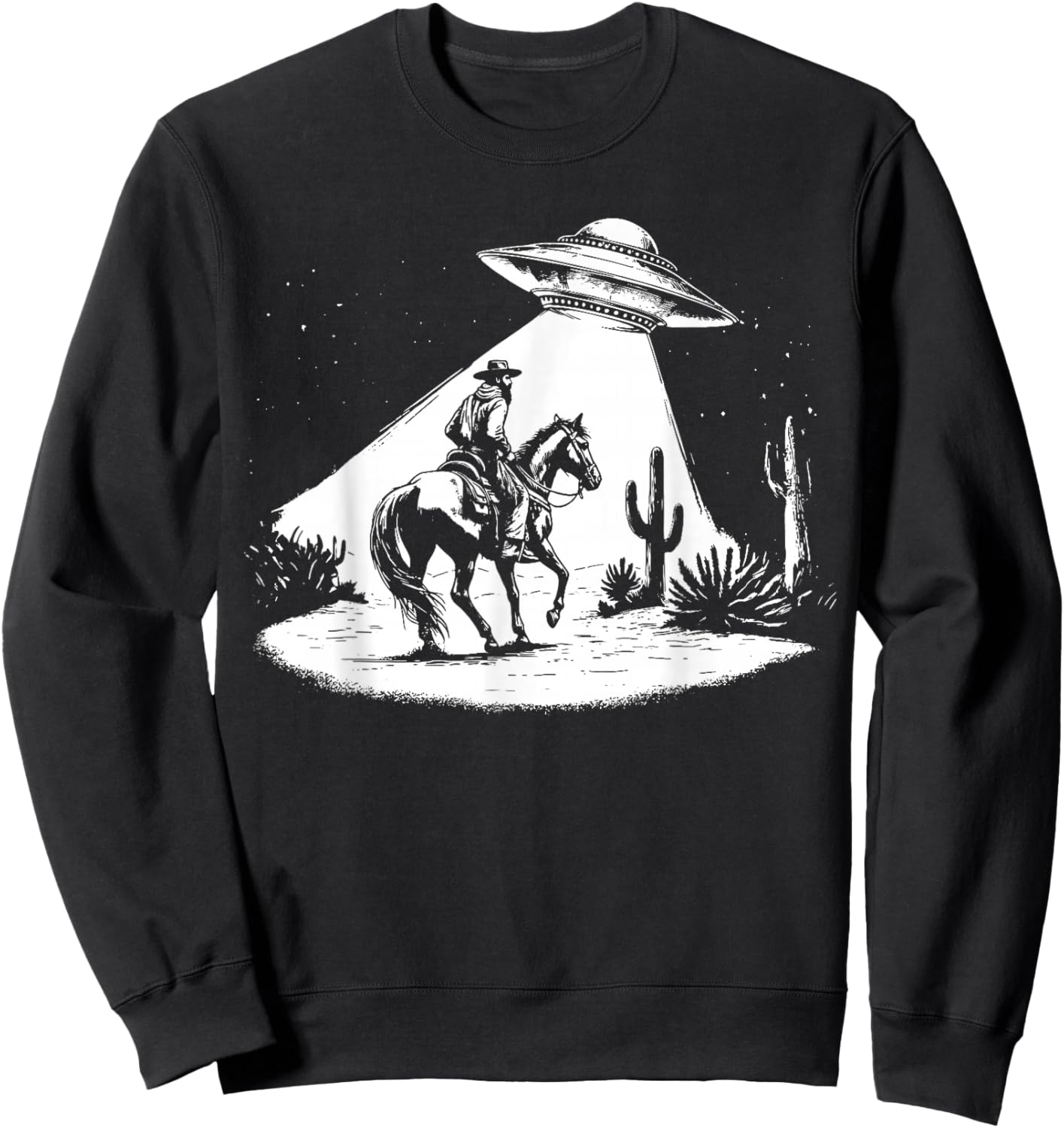 UFO Howdy Alien Cowboy Halloween Costume Ufo Western Sweatshirt - Sweatshirt | Black