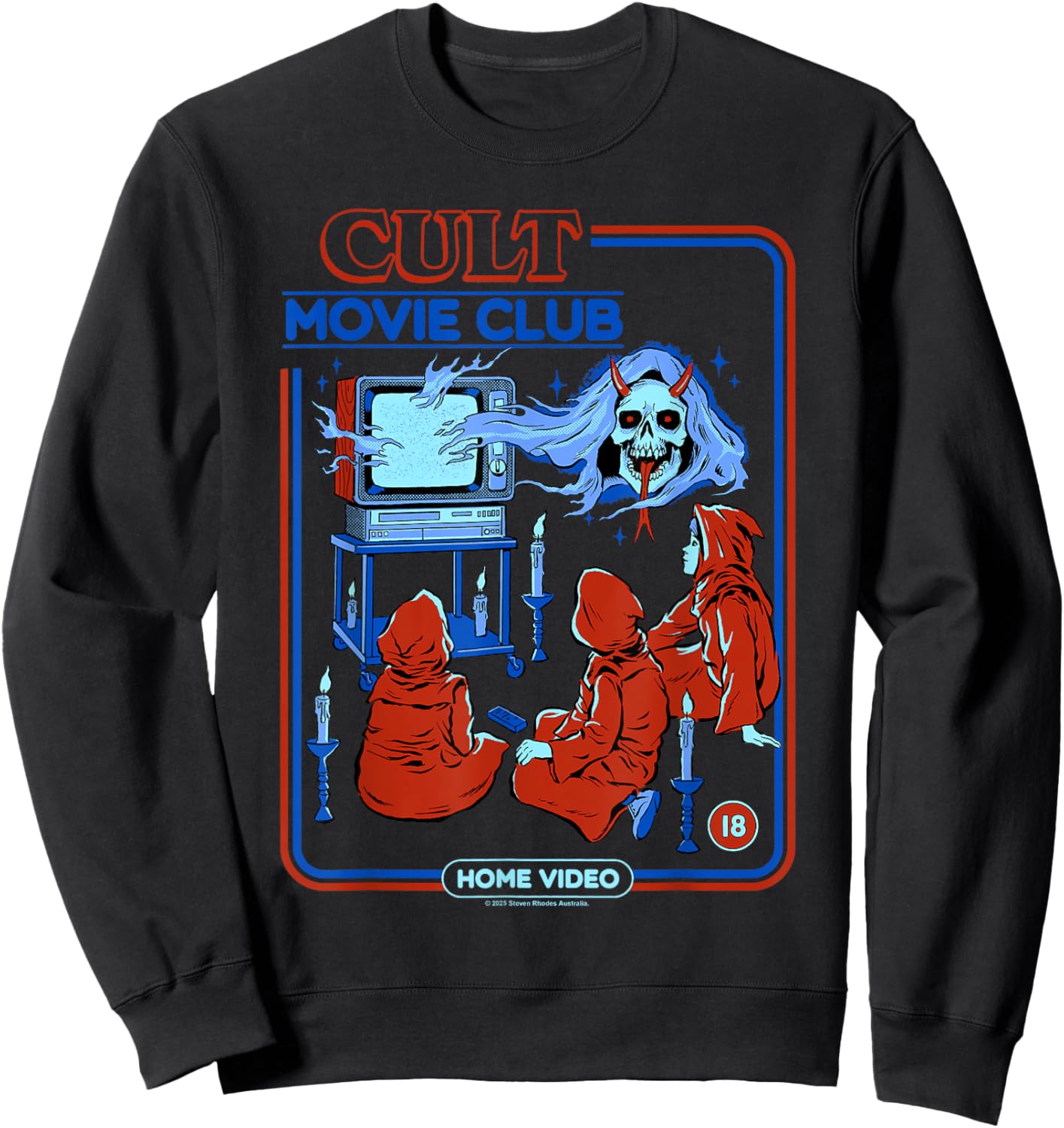 Cult Movie Club Poltergeist Retro Vintage Funny Adult Humor Sweatshirt - Sweatshirt | Black