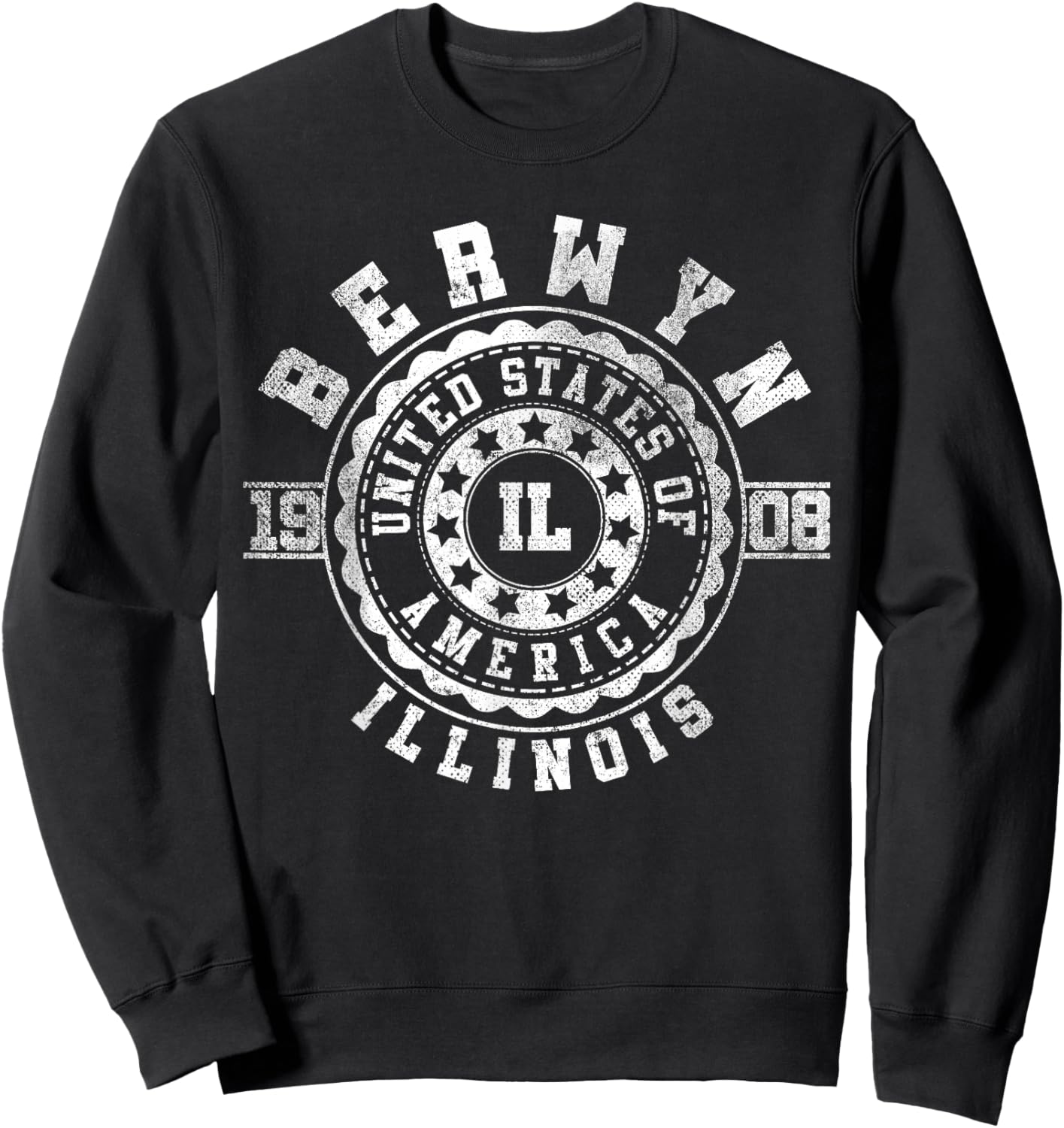 Berwyn IL | Illinois | Vintage City Apparels Sweatshirt - Sweatshirt | Black