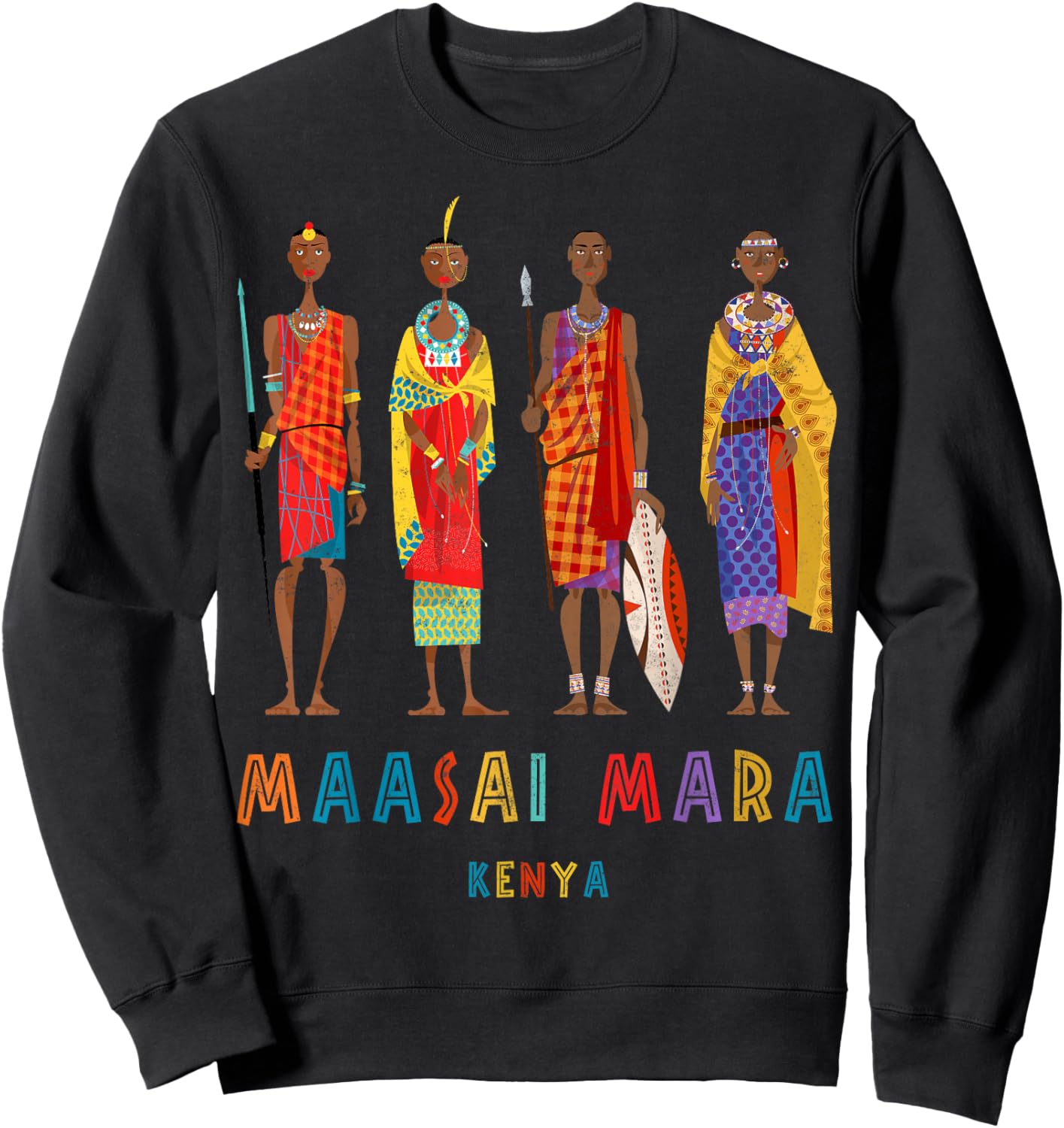Travel Africa Kenya Map Nairobi Safari Maasai Mara Vacation Sweatshirt - Sweatshirt | Black