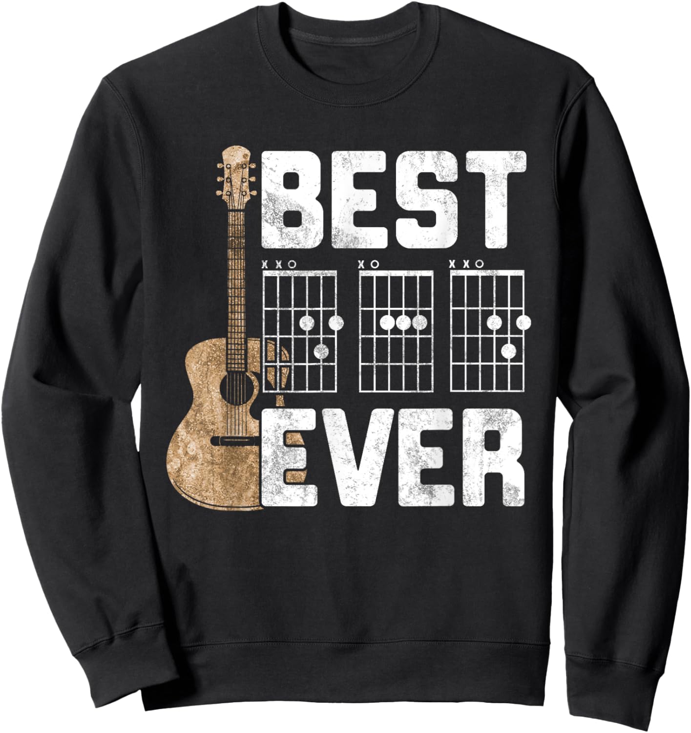 Best Dad Ever Guitarist Father D-A-D Chord Gifts Guitar Sweatshirt - Sweatshirt | Black