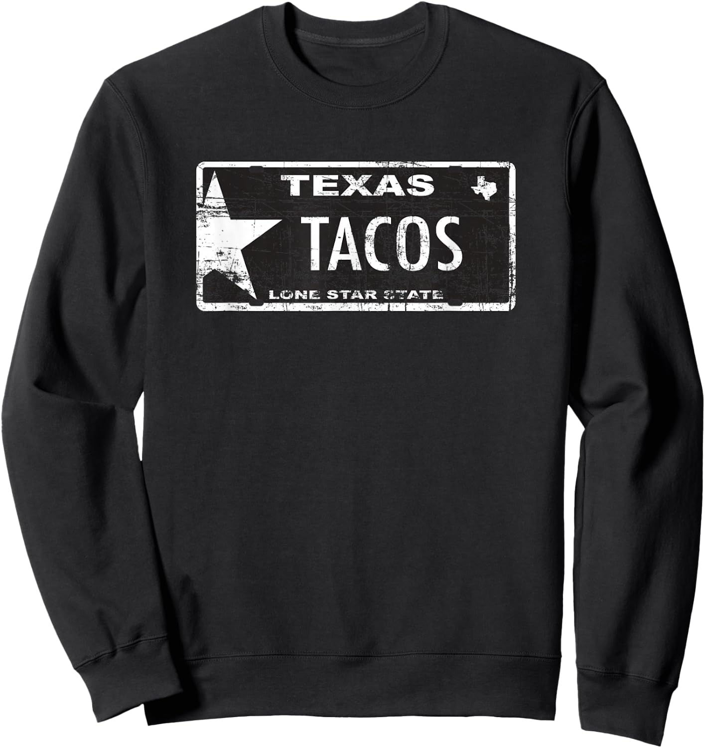 Texas tacos license plate Sweatshirt - Sweatshirt | Black