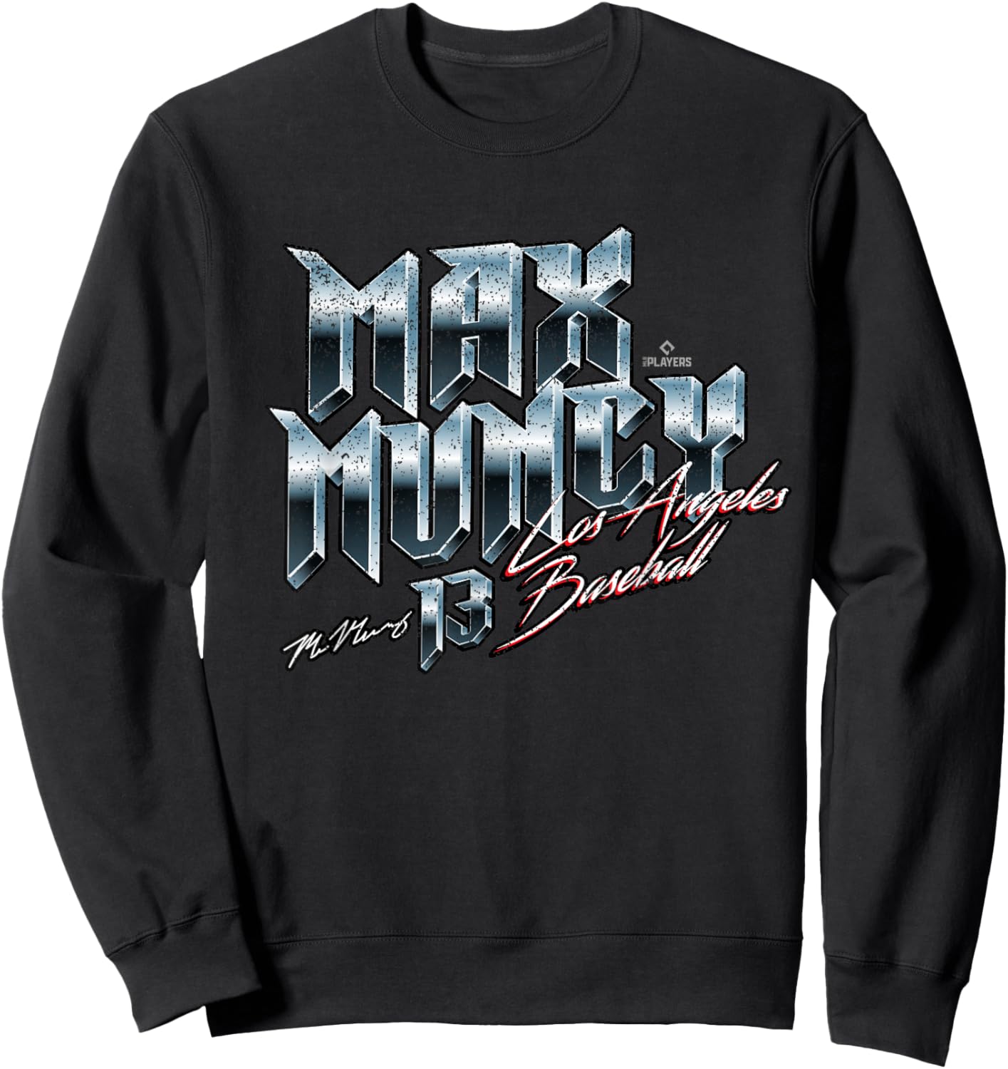 Max Muncy Los Angeles Baseball Heavy Metal MLBPA Sweatshirt - Sweatshirt | Black