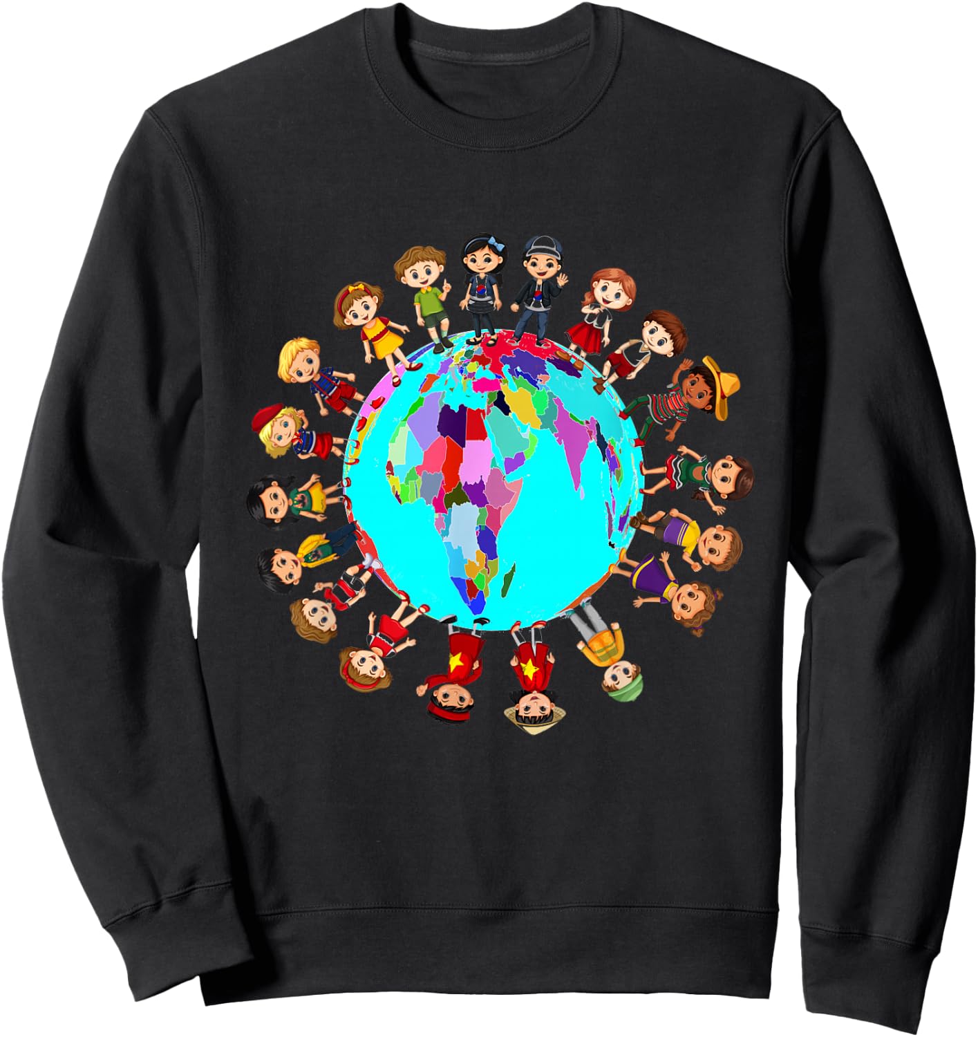 Kids around the world Happy Children Cultural diversity Sweatshirt - Sweatshirt | Black