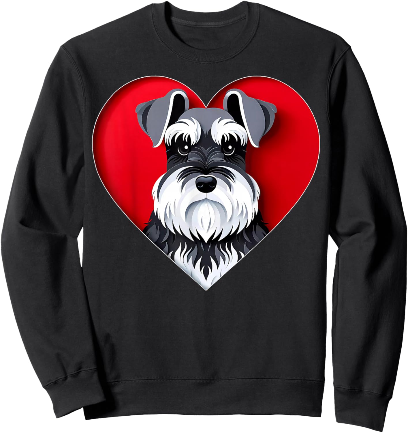 Miniature Schnauzer Heart Cute Mini Puppy Dog Lover Sweatshirt - Sweatshirt | Black