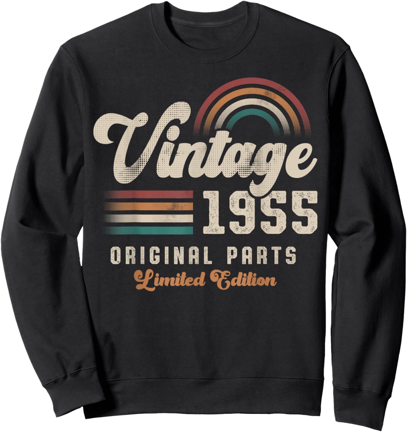 Vintage 1955 Birthday Birth Year 70 Retro Sweatshirt - Sweatshirt | Black