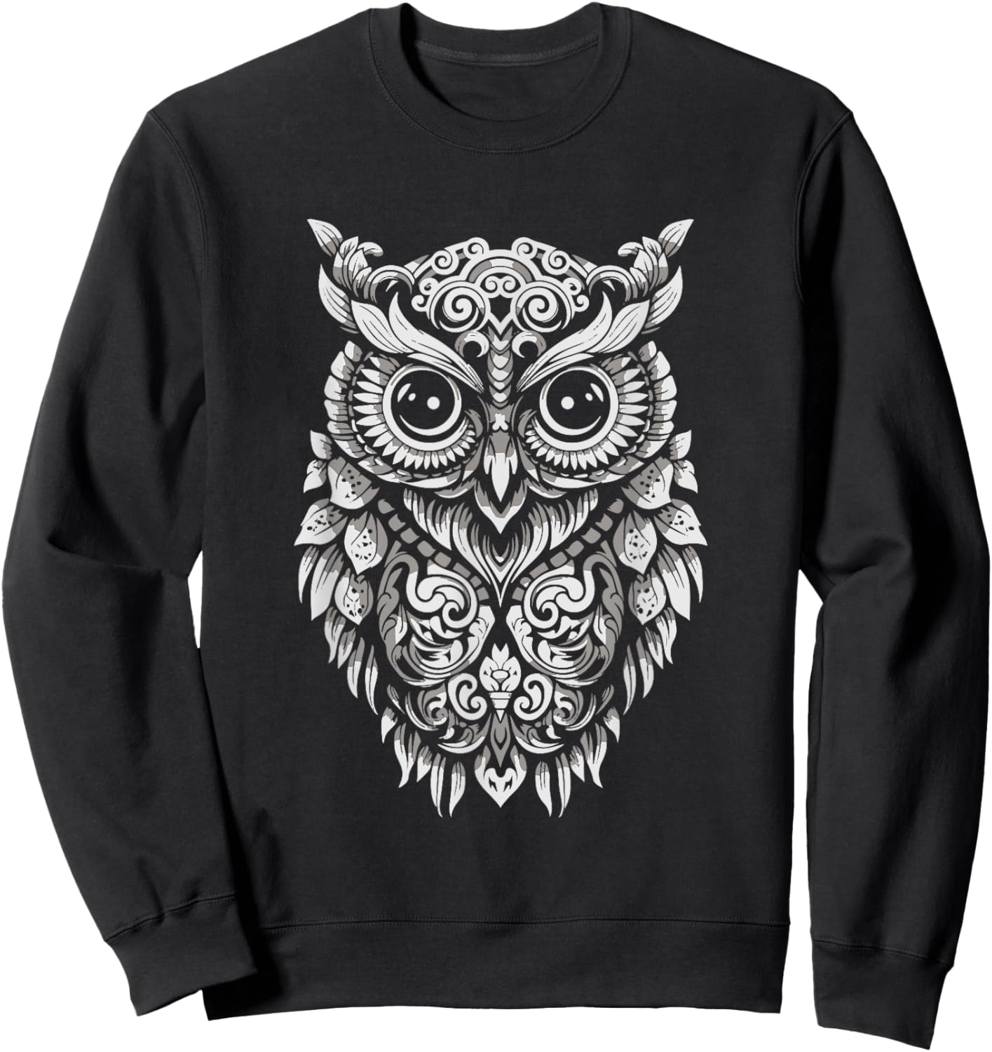 Owl Mandala Graphic Women Men girls Boys Sweatshirt - Sweatshirt | Black